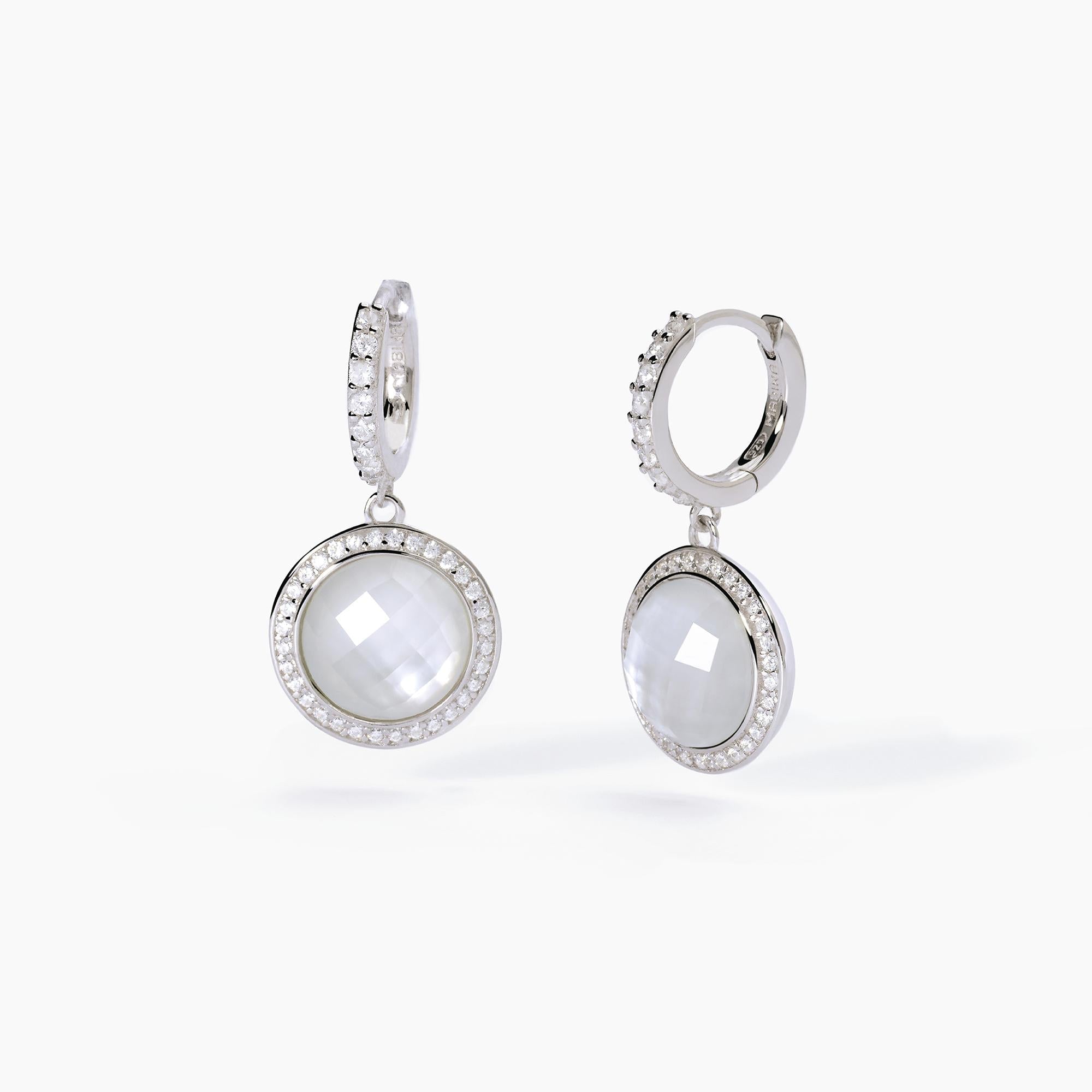 Orecchini in argento con pendente in madreperla DIVA - Gioielleria Fondente