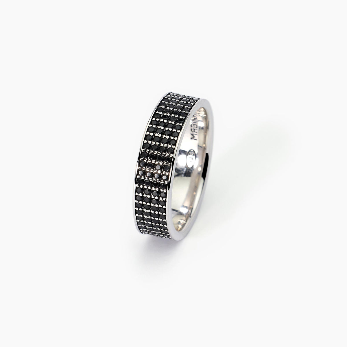 Anello pavè in argento BLACK CODE
