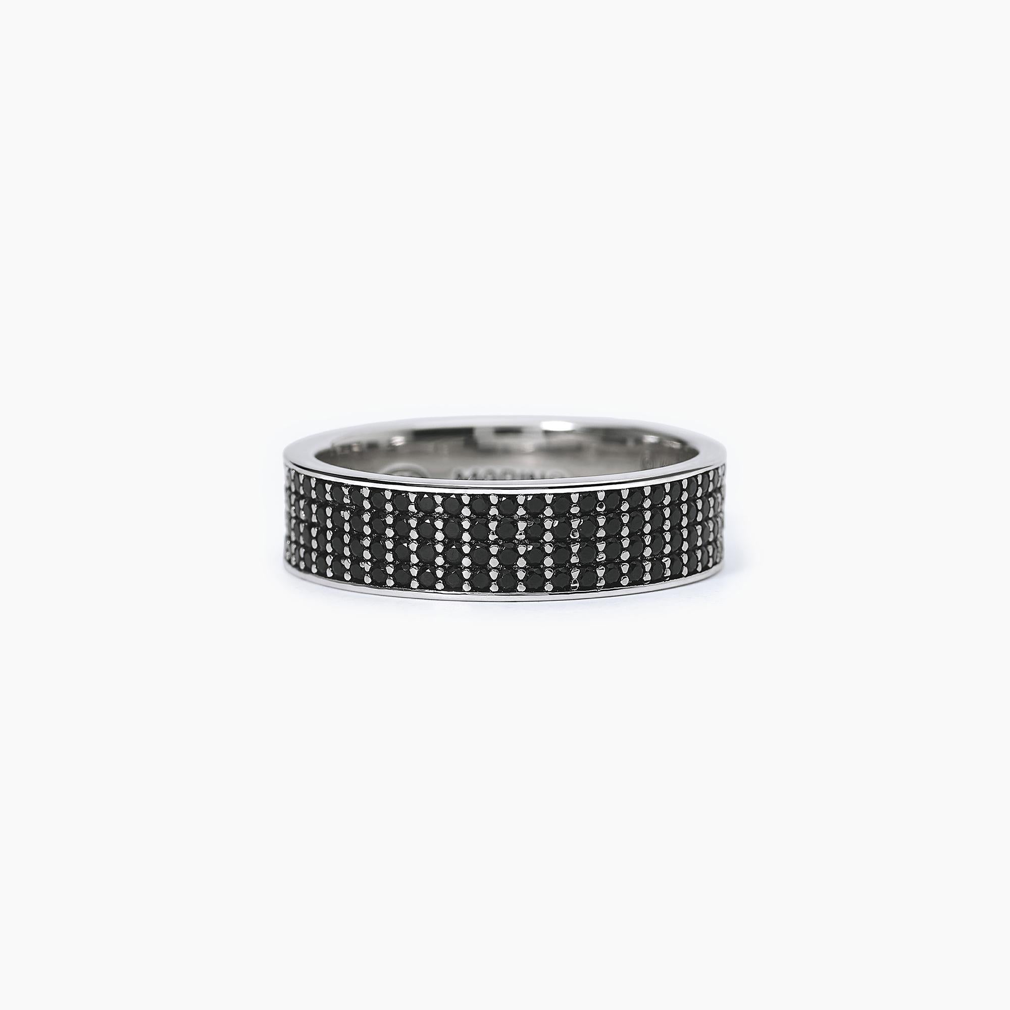 Anello pavè in argento BLACK CODE