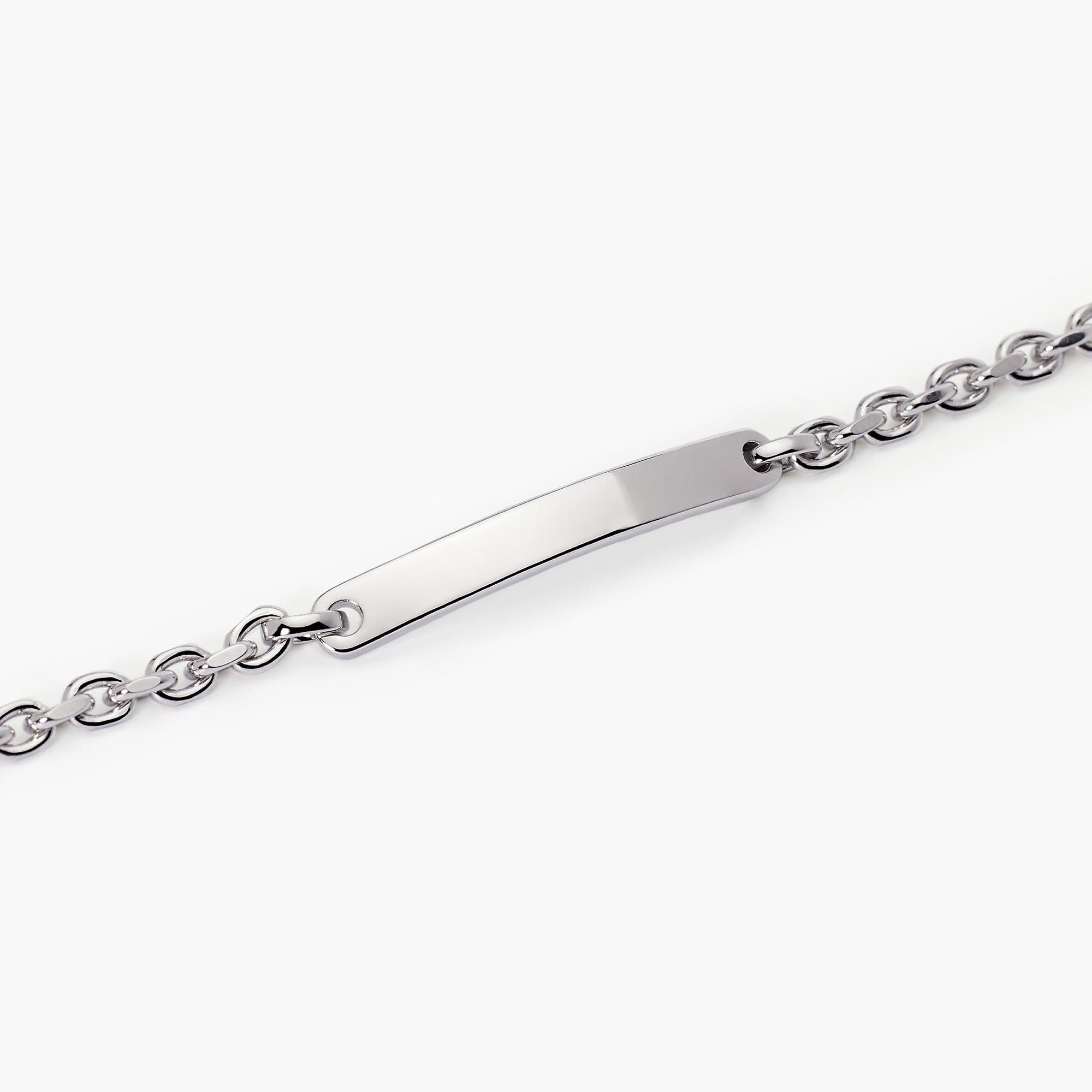 Bracciale con catena rolò e piastra FIRST
