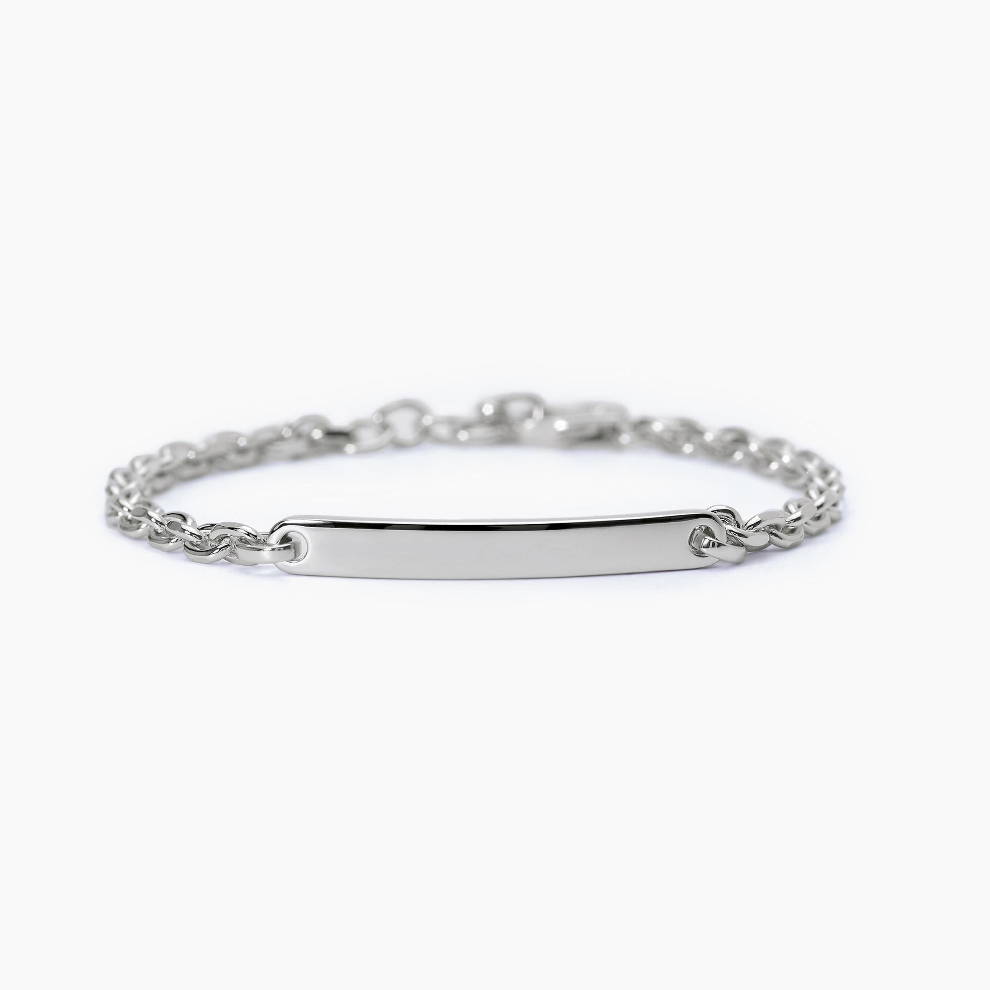 Bracciale con catena rolò e piastra FIRST