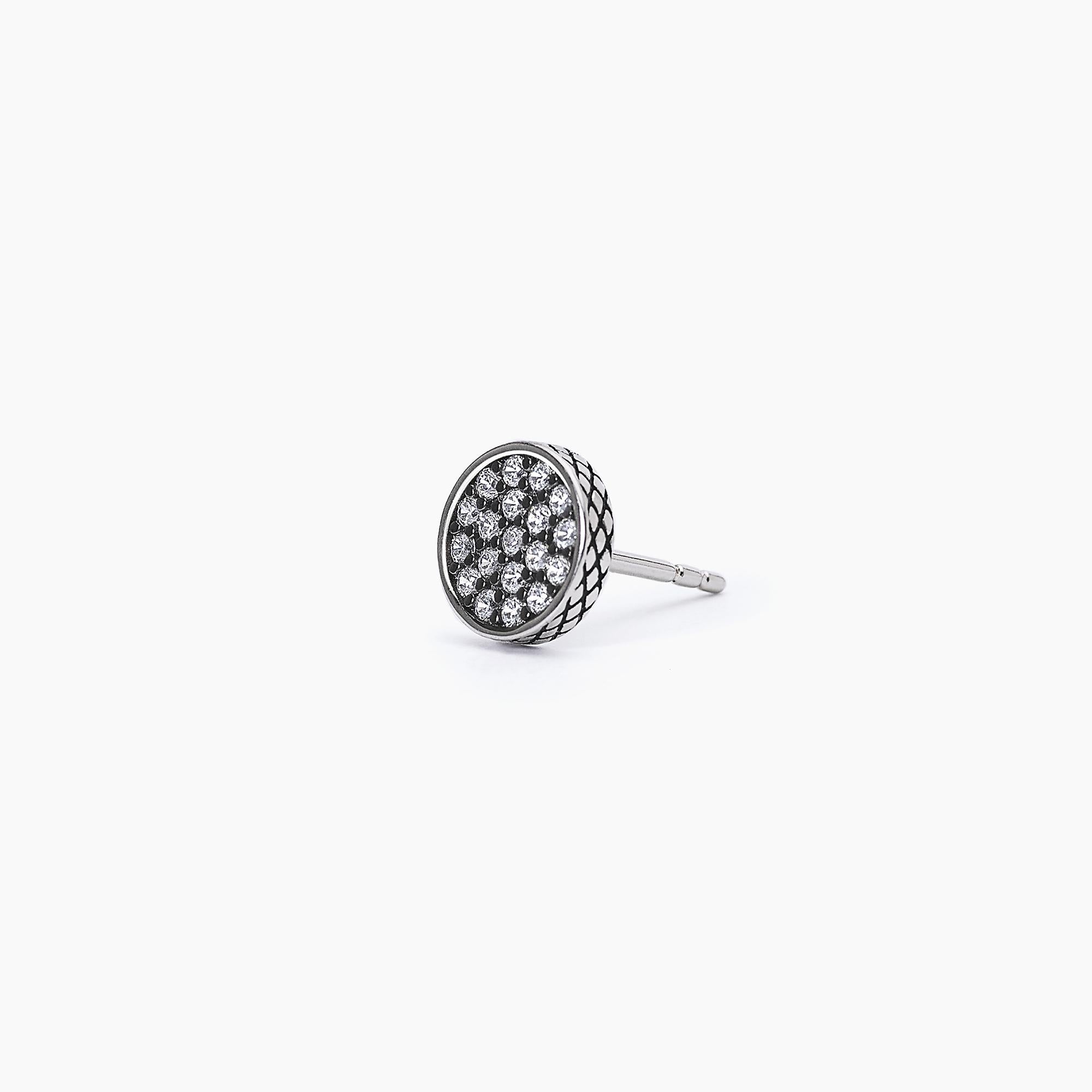 Mono orecchino in argento con pavè MONOMANIA - Gioielleria Fondente