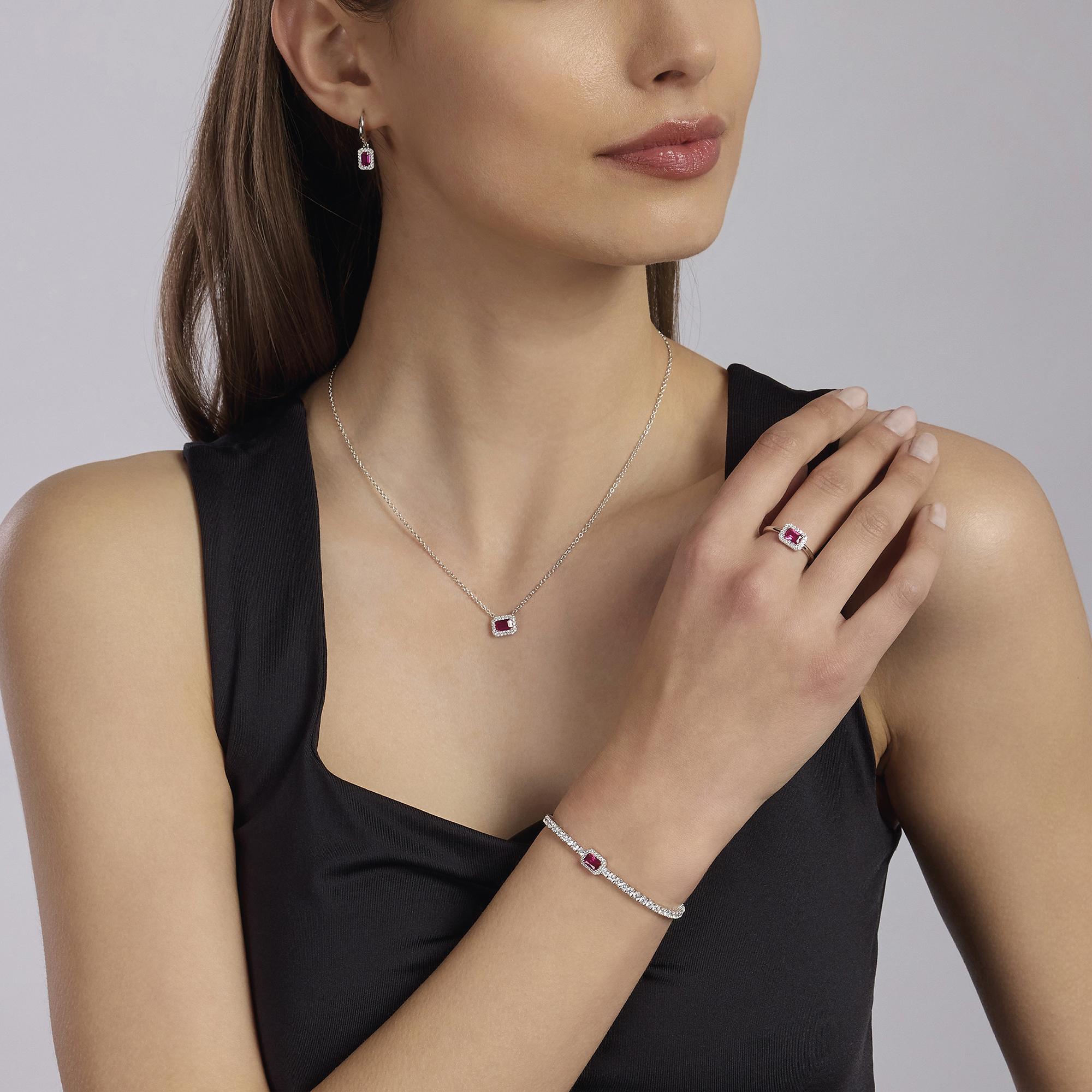 Tennis in argento con rubino sintetico COOL OR RÉTRO? - Gioielleria Fondente