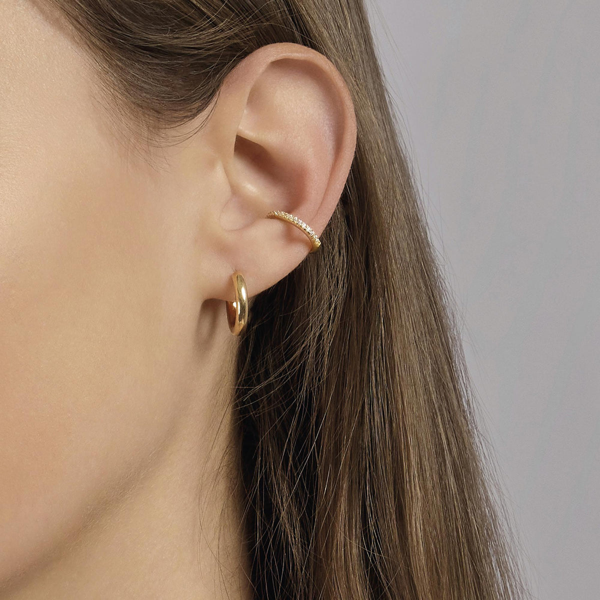 Orecchino ear cuff con zirconi bianchi CUFFMANIA - Gioielleria Fondente