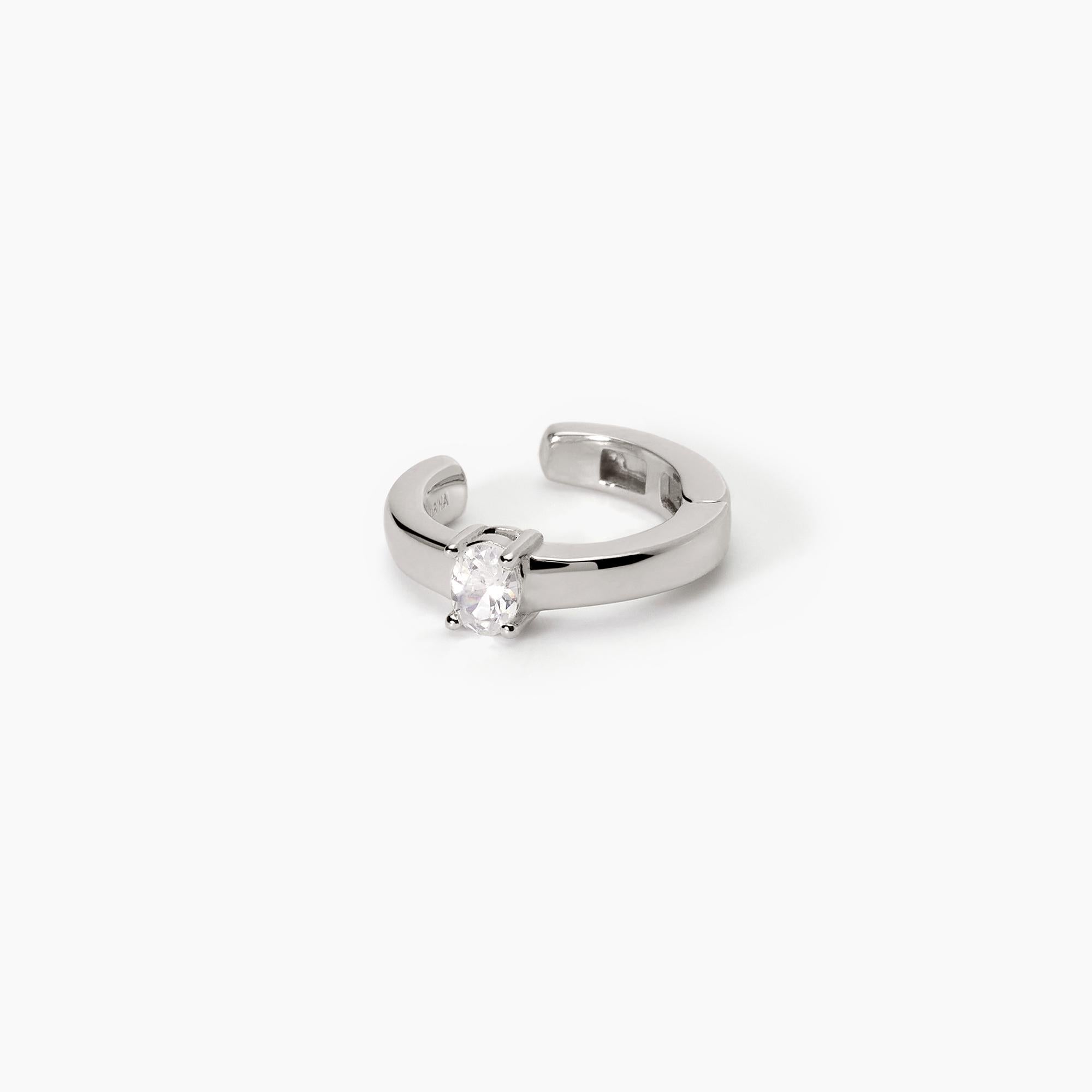 Orecchino ear cuff in argento con punto luce CUFFMANIA - Gioielleria Fondente