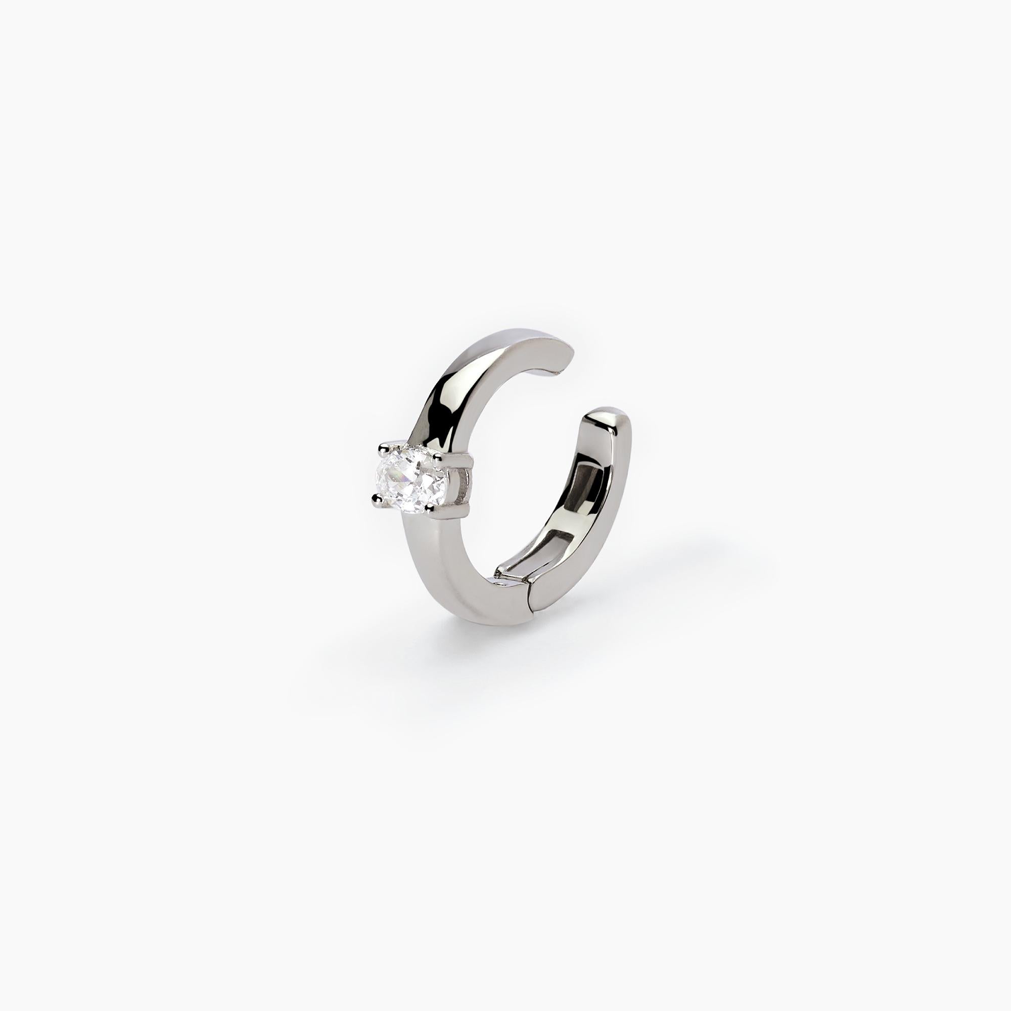 Orecchino ear cuff in argento con punto luce CUFFMANIA - Gioielleria Fondente