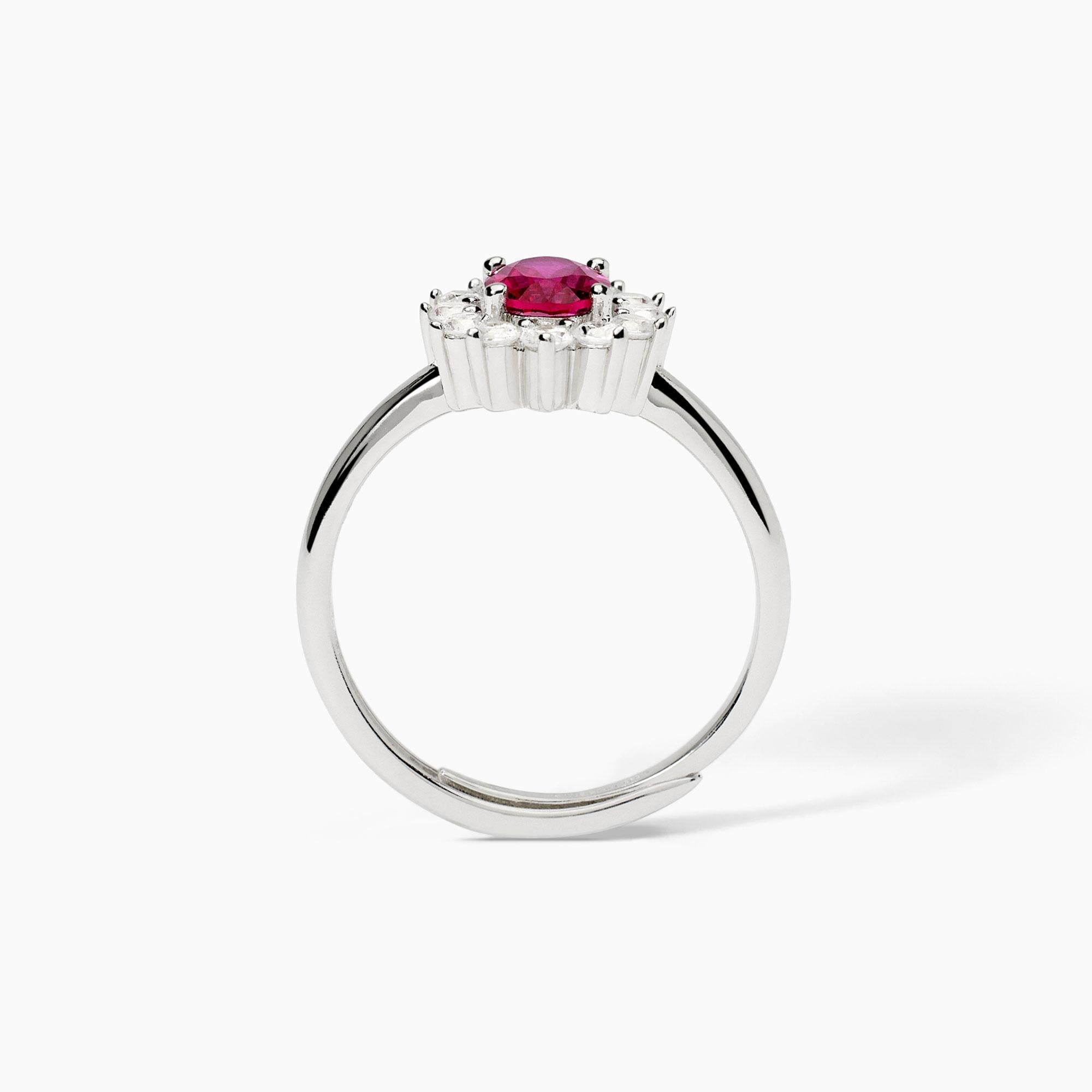 Anello in argento con rubino sintetico ovale COOL OR RÉTRO?