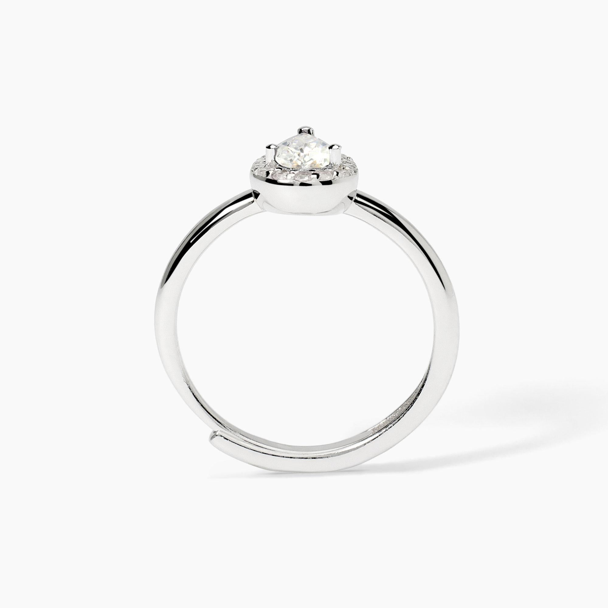 Anello in argento con zirconi bianchi COOL OR RÉTRO? - Gioielleria Fondente