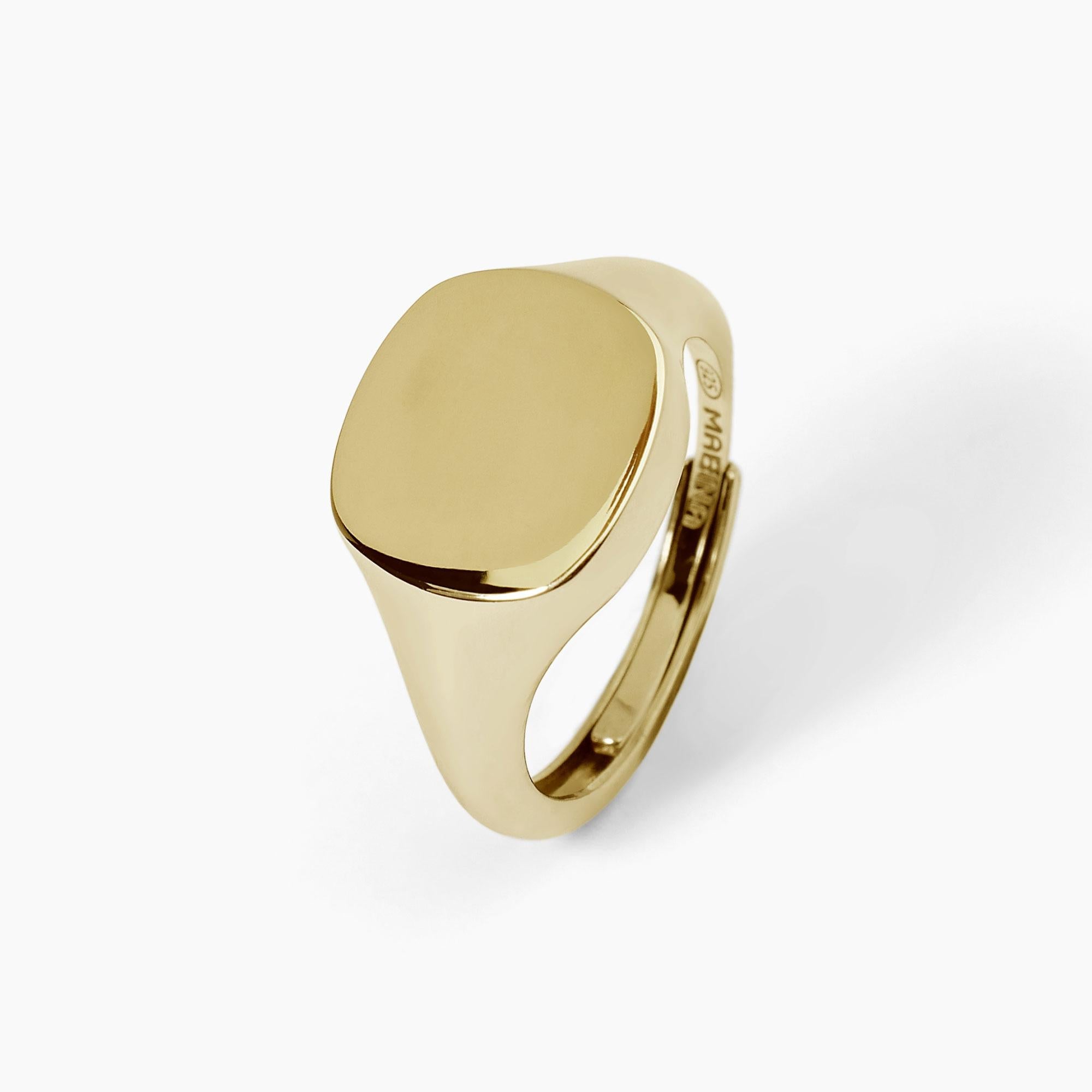 Anello chevalier in argento dorato NOBILE - Gioielleria Fondente