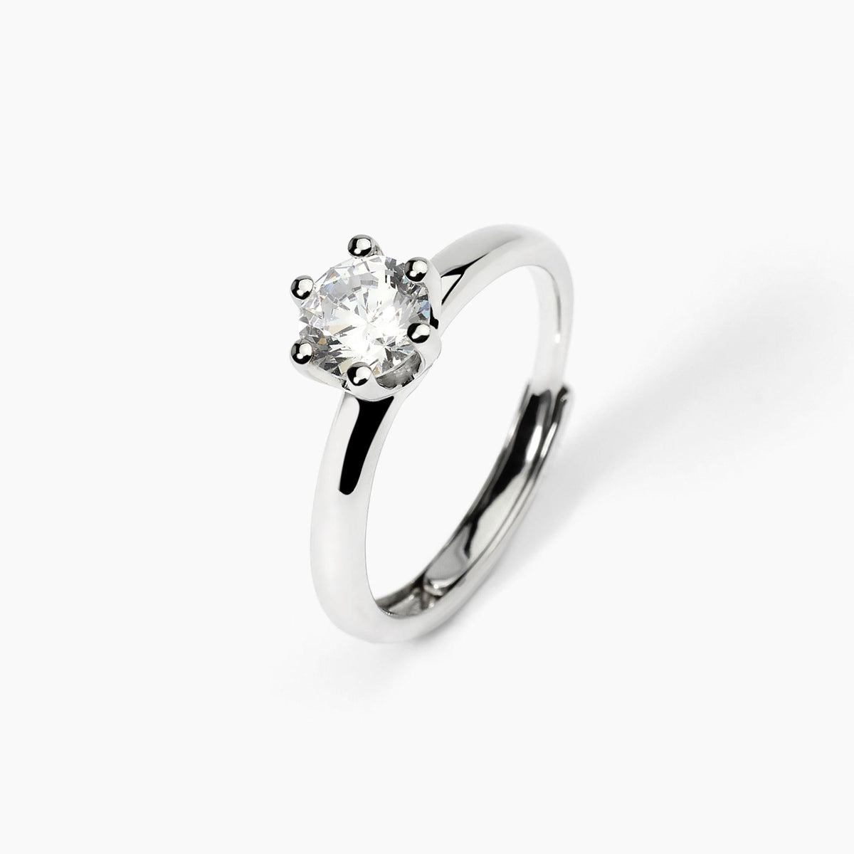 Anello in argento con zircone SOLITAIRE - Gioielleria Fondente
