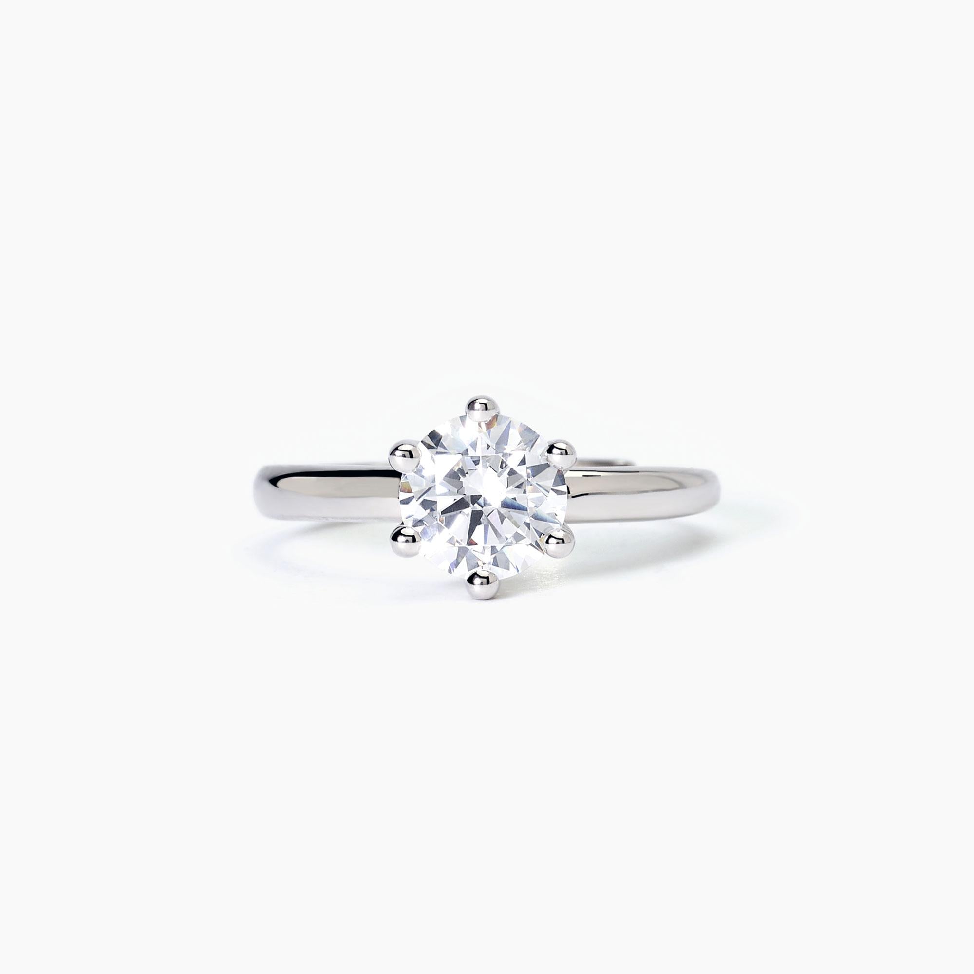 Anello in argento rodiato con zircone - Gioielleria Fondente