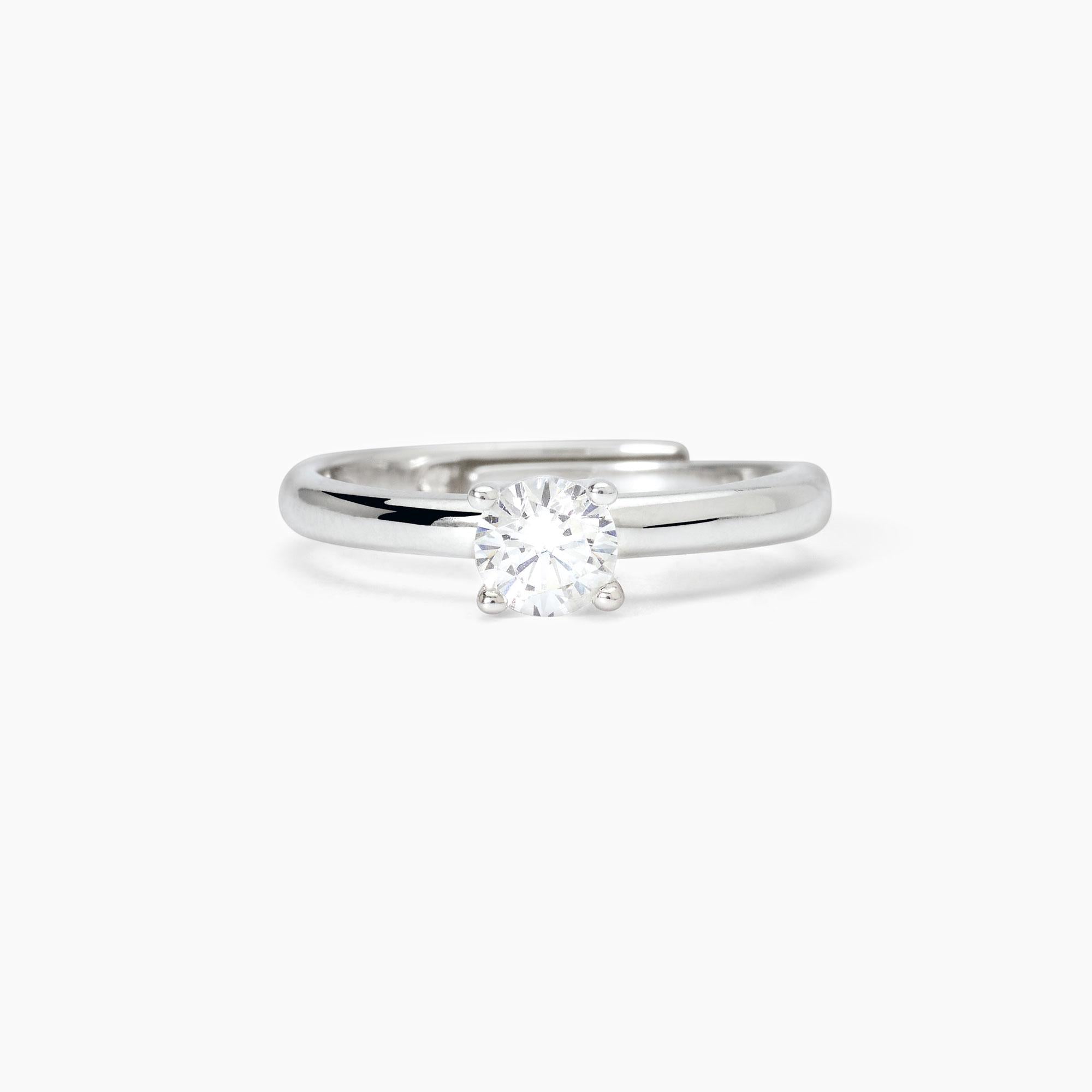 Anello solitario in argento con zircone - Gioielleria Fondente