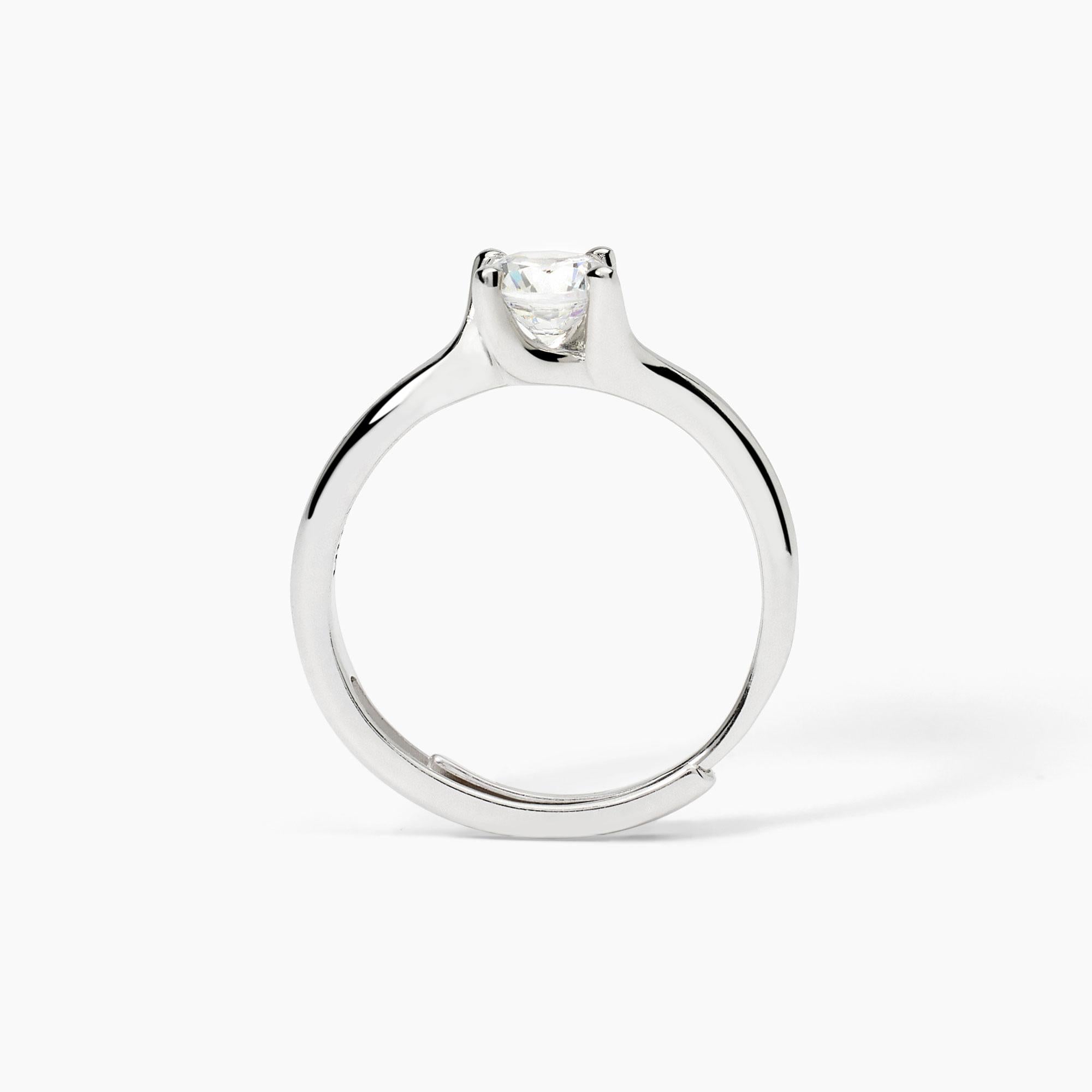 Anello in argento abbraccio con zircone SOLITAIRE