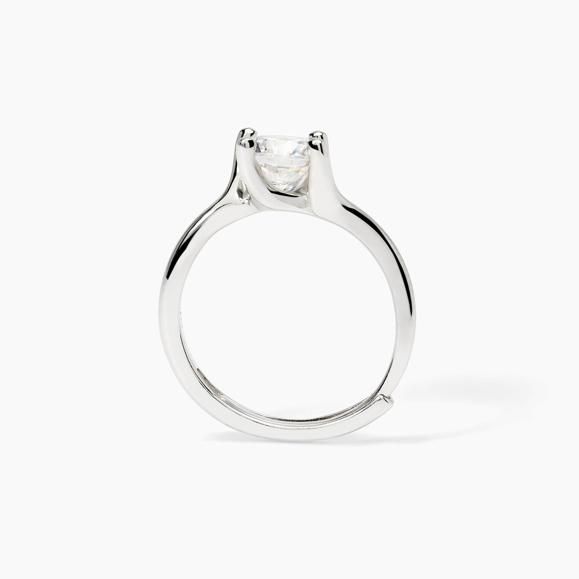 Anello solitario in argento abbraccio con zircone SOLITAIRE - Gioielleria Fondente