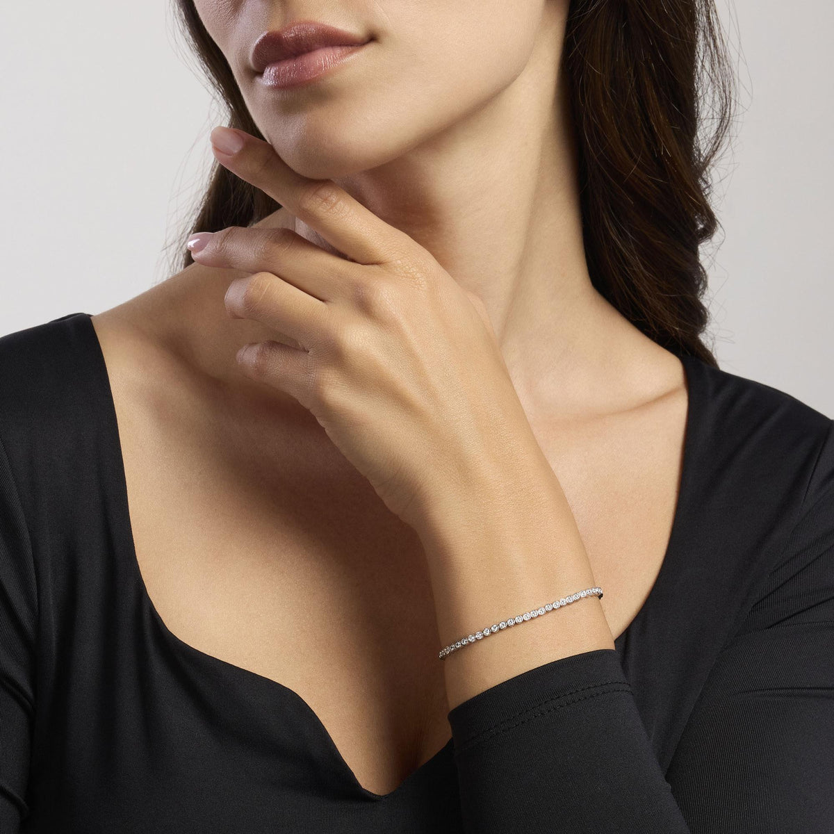 Bracciale tennis in argento con zirconi bianchi PRIVILEGIO - Gioielleria Fondente