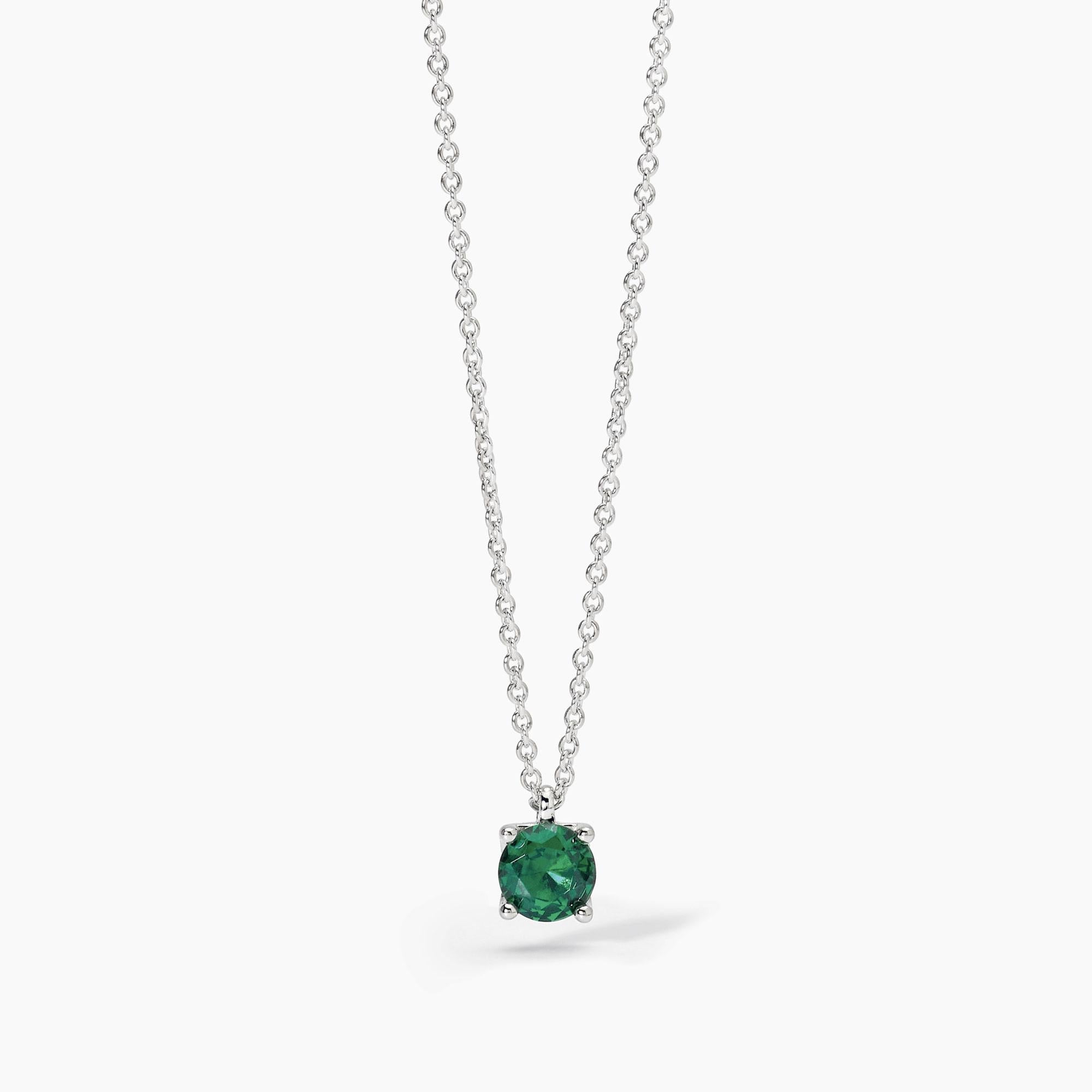 Girocollo in argento con smeraldo sintetico SHINY
