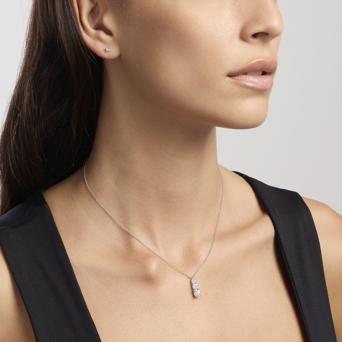 Orecchini in argento con punto luce SHINY