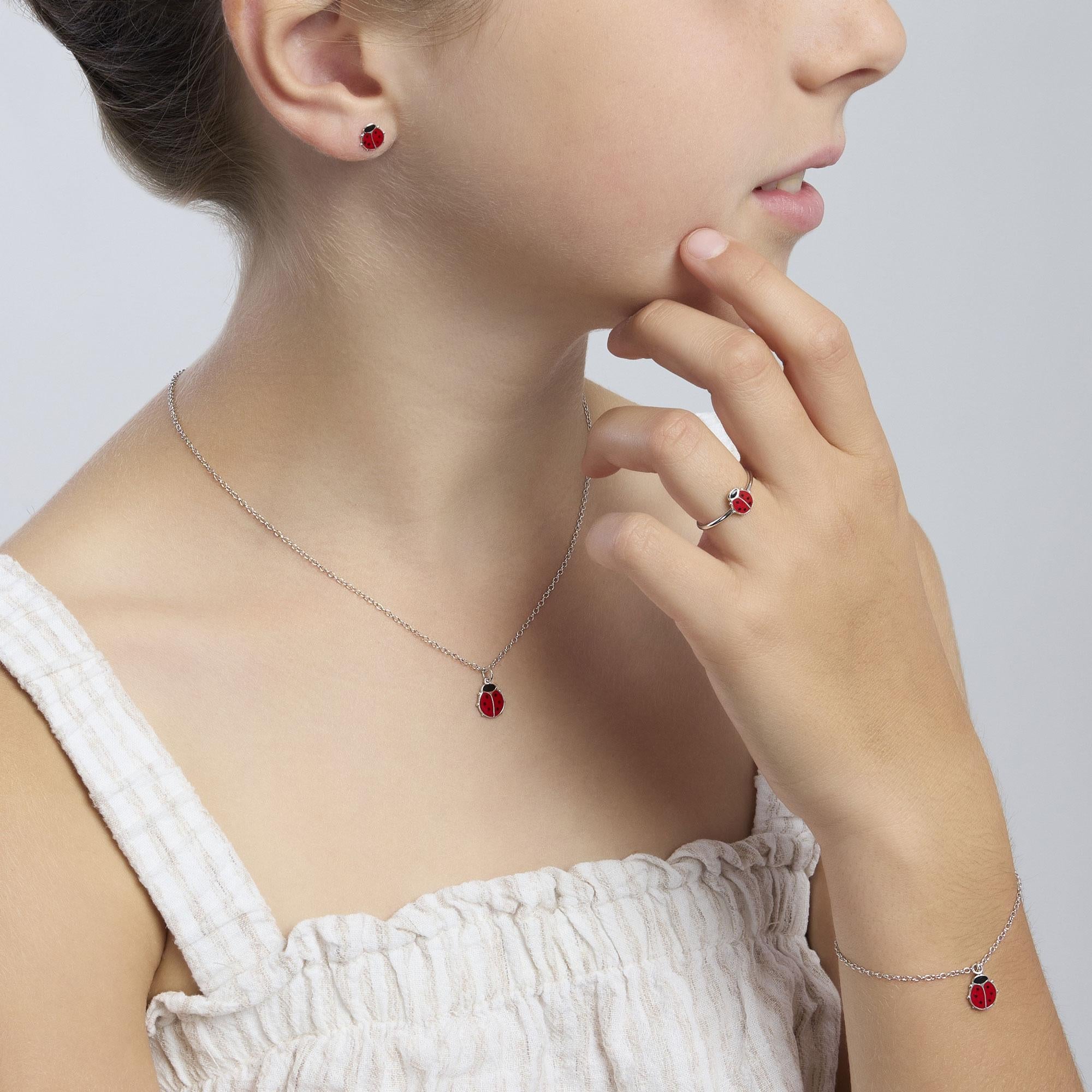 Bracciale in argento con coccinella FORTUNELLA