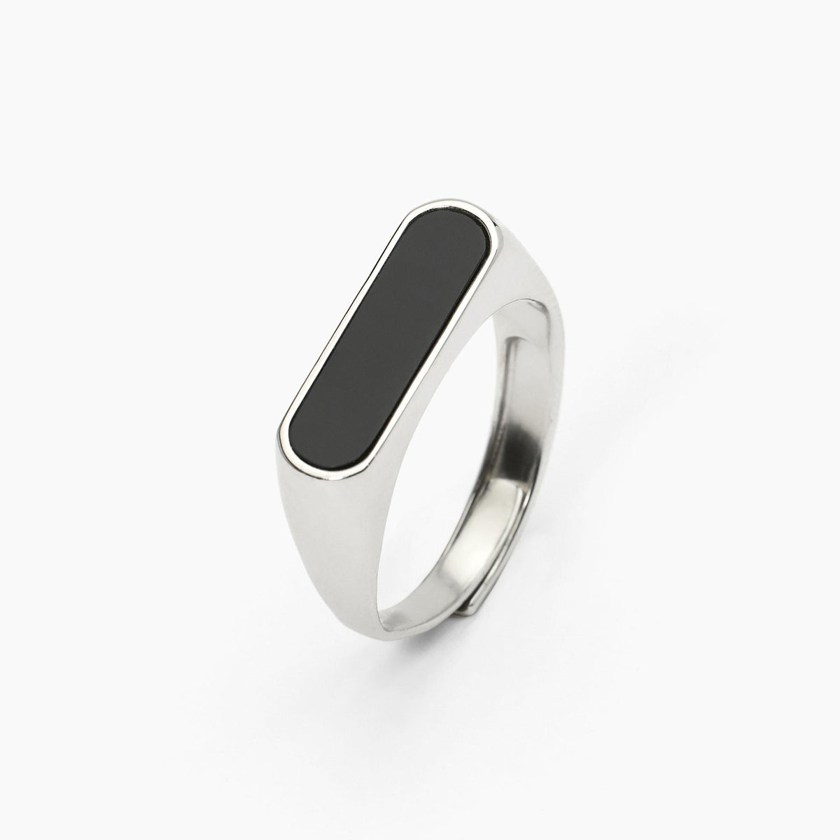 Anello in argento con agata nera THINK BLACK - Gioielleria Fondente