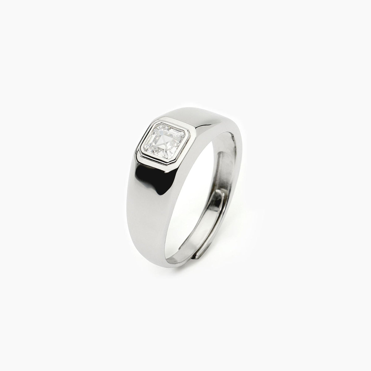 Anello in argento con zircone bianco NEW RETRÒ - Gioielleria Fondente