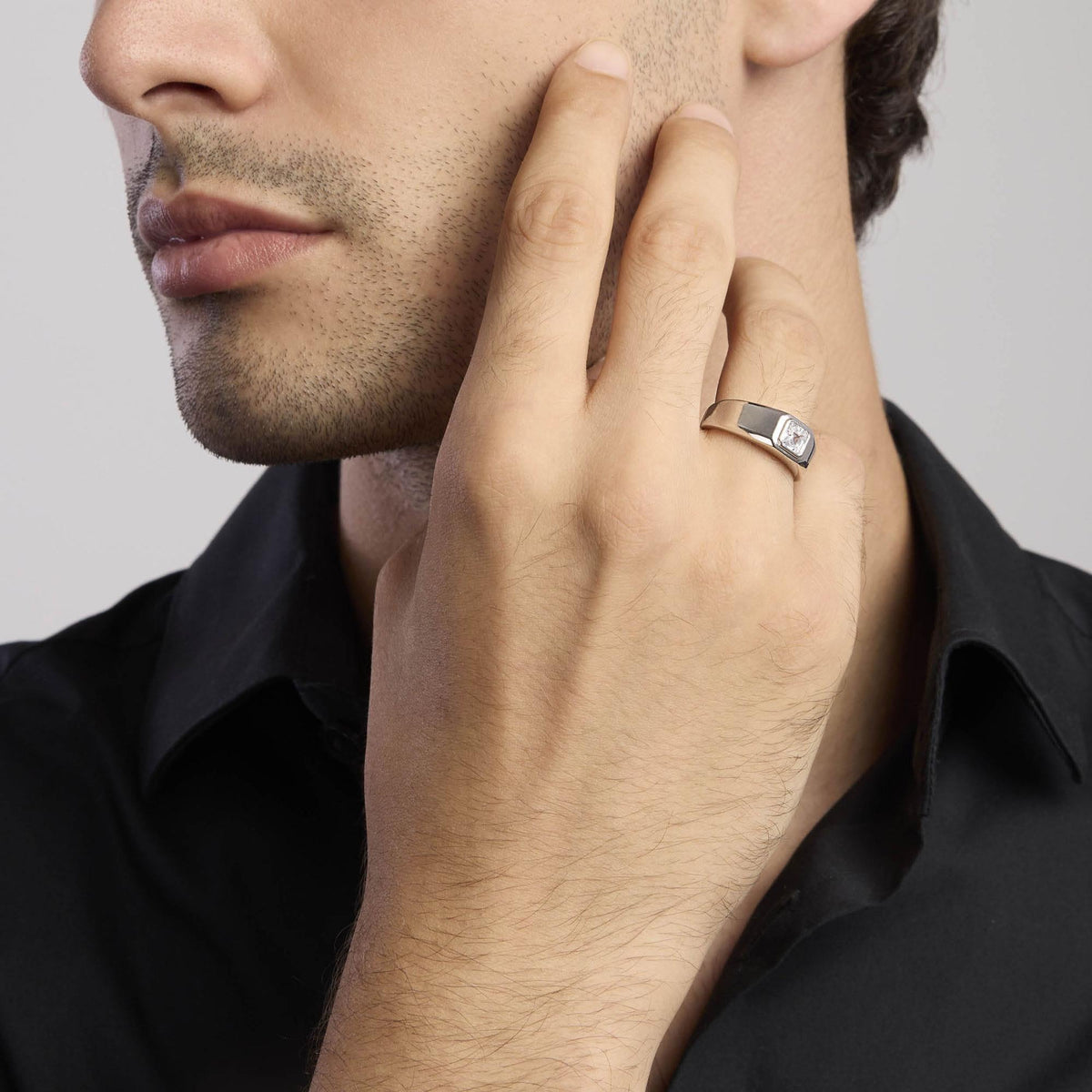 Anello in argento con zircone bianco NEW RETRÒ - Gioielleria Fondente