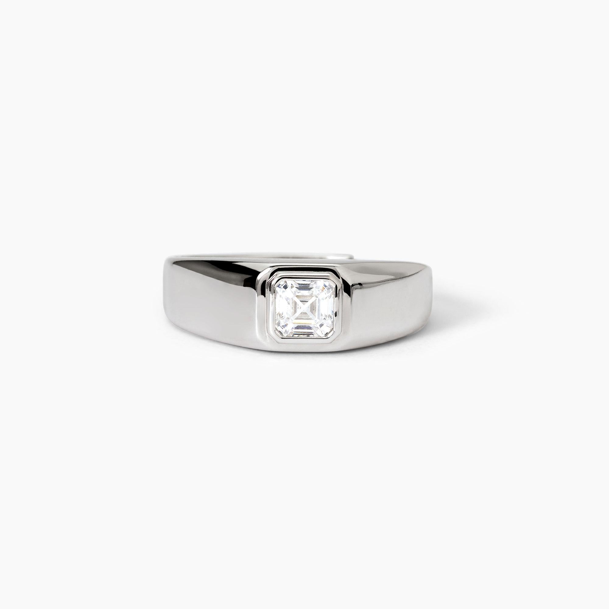 Anello in argento con zircone bianco NEW RETRÒ - Gioielleria Fondente