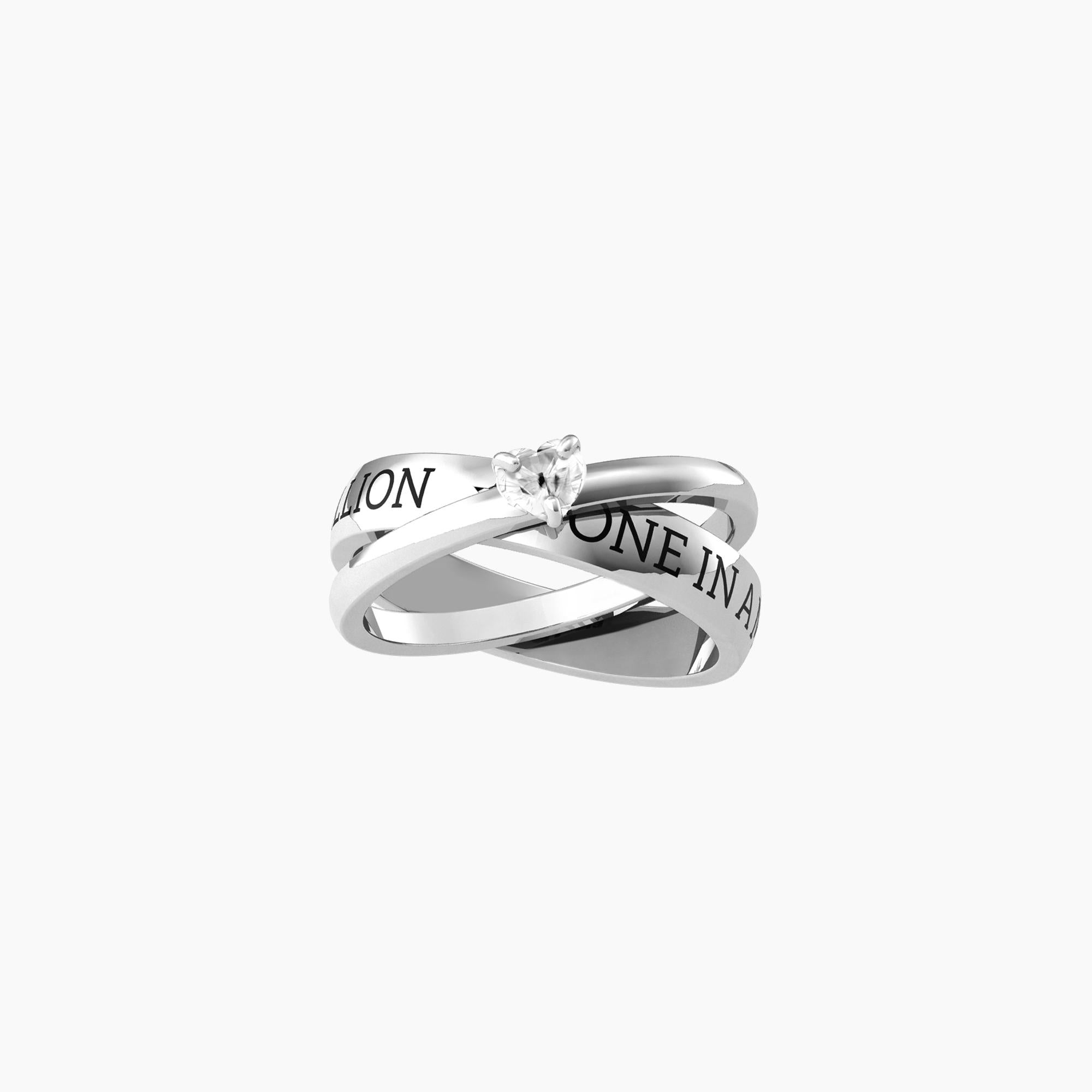Anello intrecciato con zircone "One in a million" - Gioielleria Fondente
