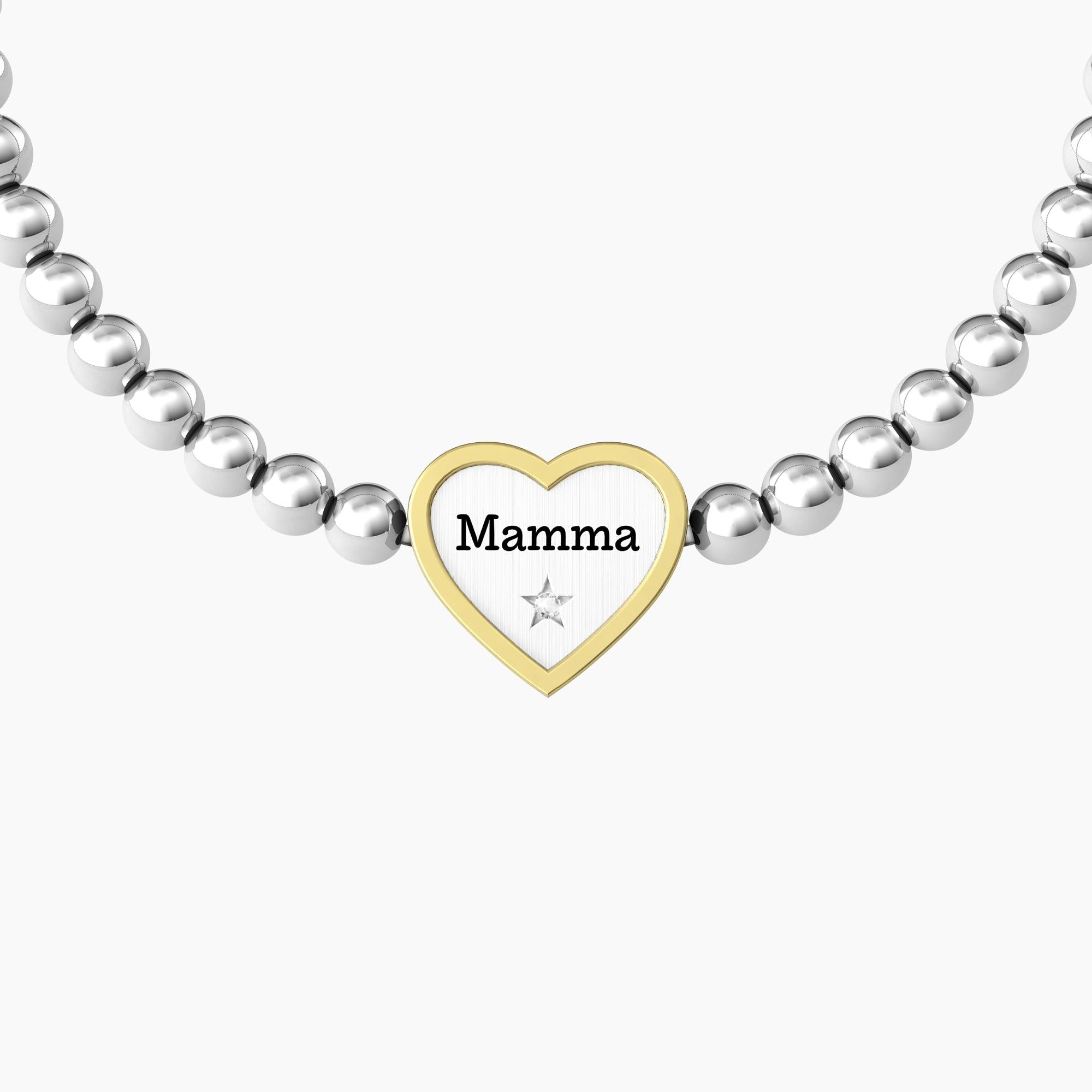 Bracciale elastico mamma con ciondolo cuore CUORE | MAMMA - Gioielleria Fondente