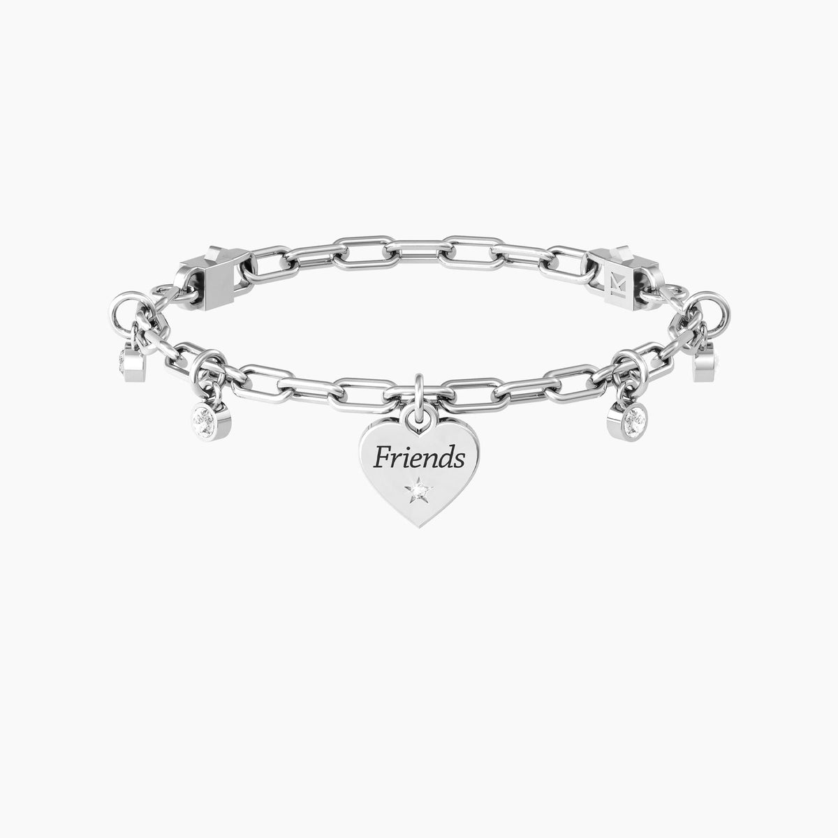 Bracciale regolabile amica con cristalli e ciondolo cuore CUORE | FRIENDS - Gioielleria Fondente
