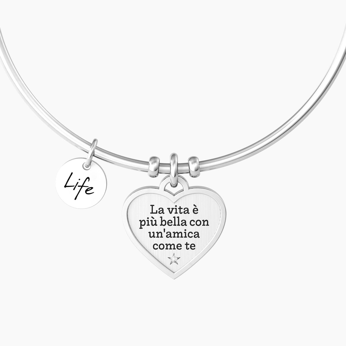 Bracciale rigido amica con ciondolo cuore AMICA | VITA - Gioielleria Fondente