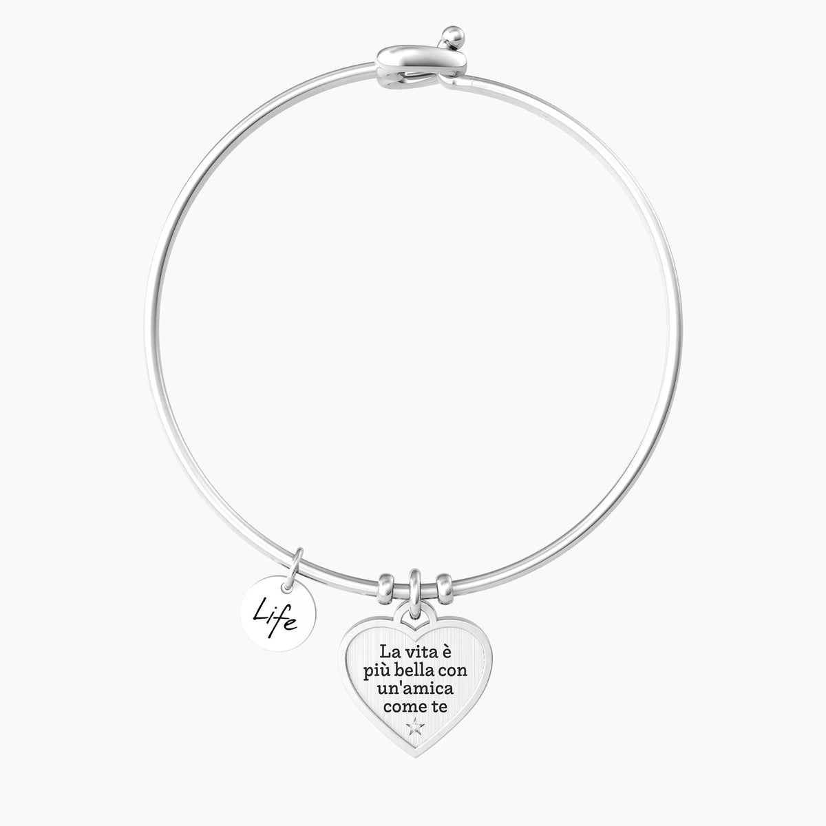 Bracciale rigido amica con ciondolo cuore AMICA | VITA - Gioielleria Fondente