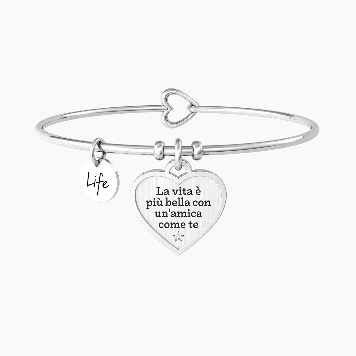 Bracciale rigido amica con ciondolo cuore AMICA | VITA - Gioielleria Fondente