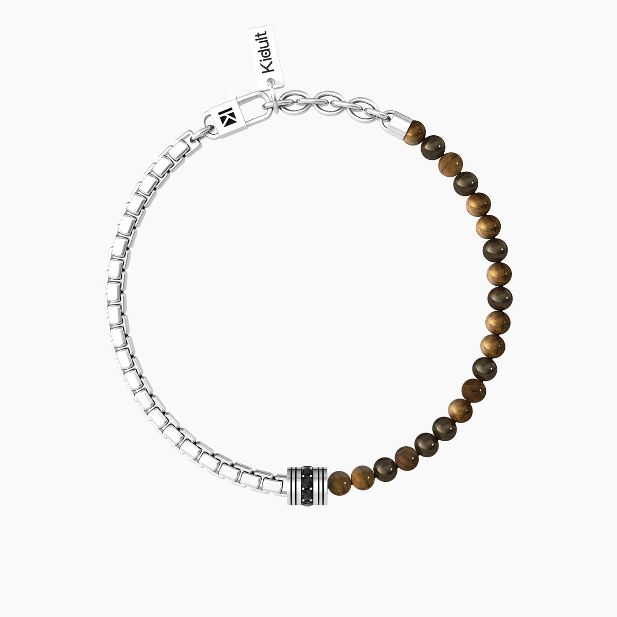 Bracciale uomo con catena e occhio di tigre "Equilibrio" - Gioielleria Fondente