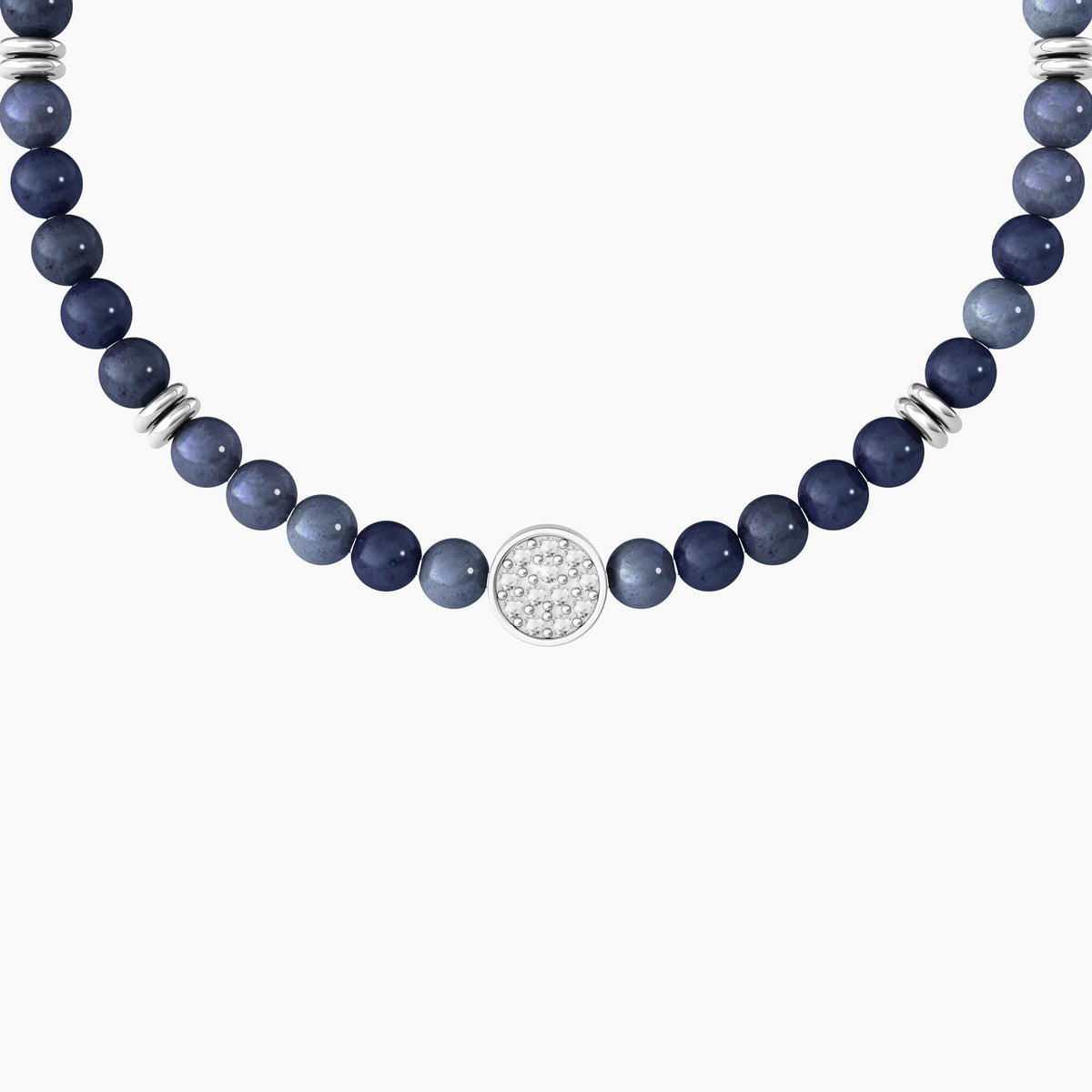 Bracciale uomo con dumortierite blu e cristalli "Unicità" - Gioielleria Fondente