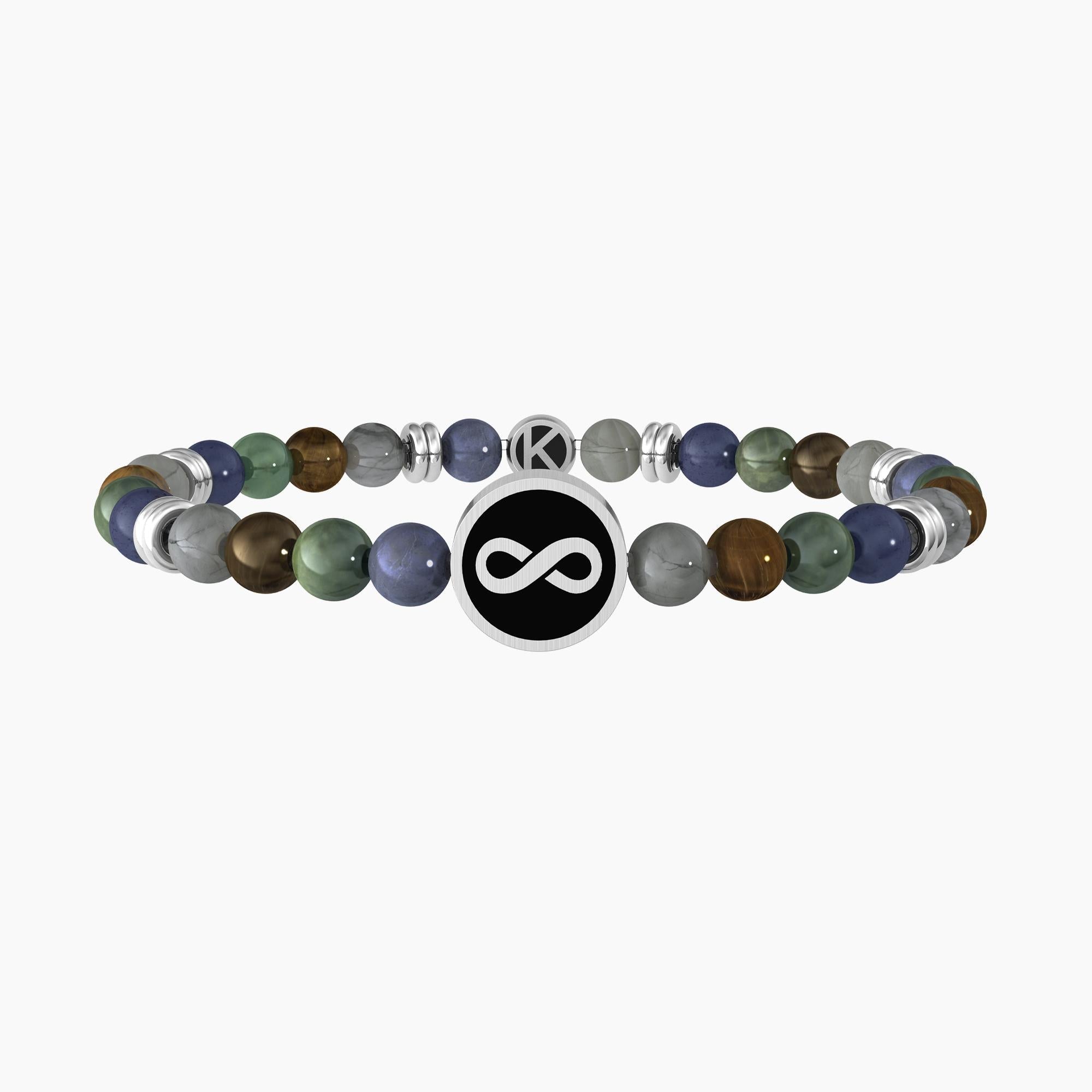 Bracciale famiglia uomo con pietre naturali e infinito "Infinito | Famiglia" - Gioielleria Fondente