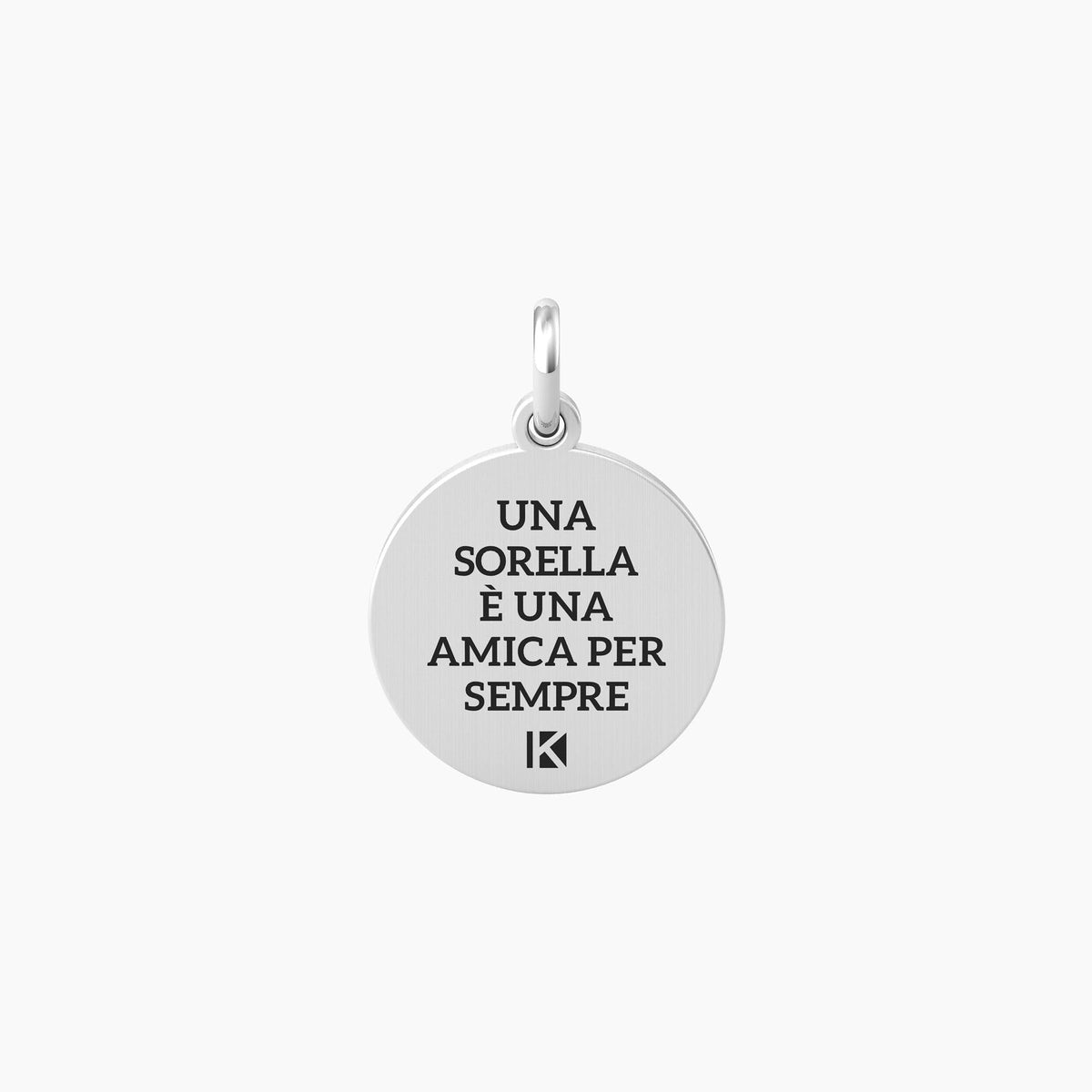 Ciondolo con scritta sorella ed elemento cuore CUORE | SORELLA - Gioielleria Fondente