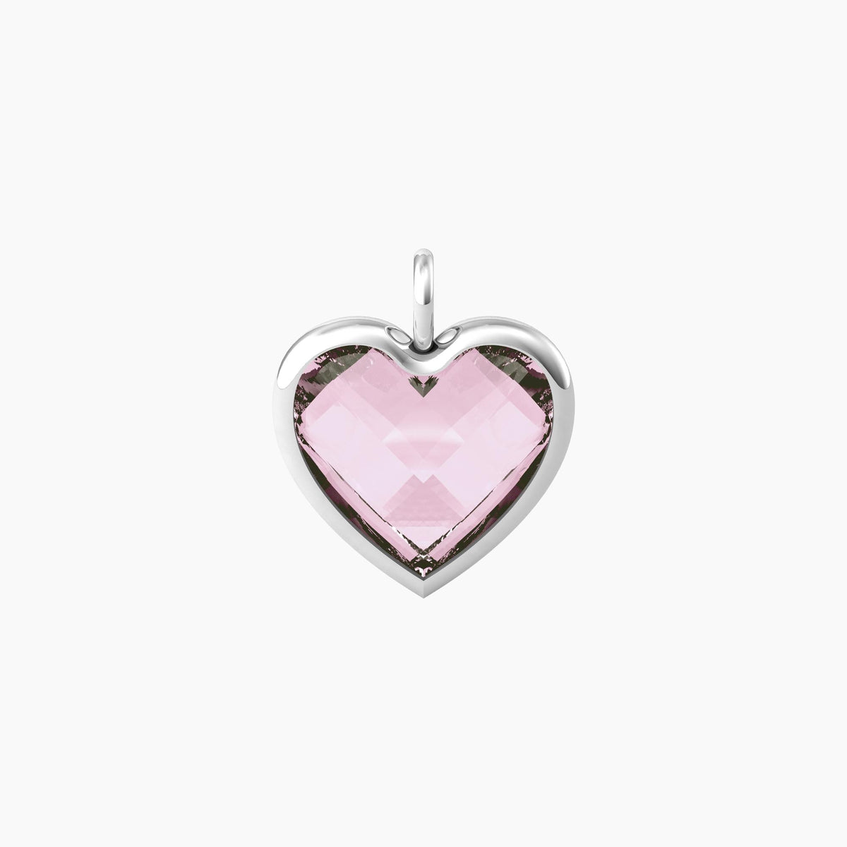 Ciondolo grande a cuore in glass rosa ENERGIA | VITA - Gioielleria Fondente