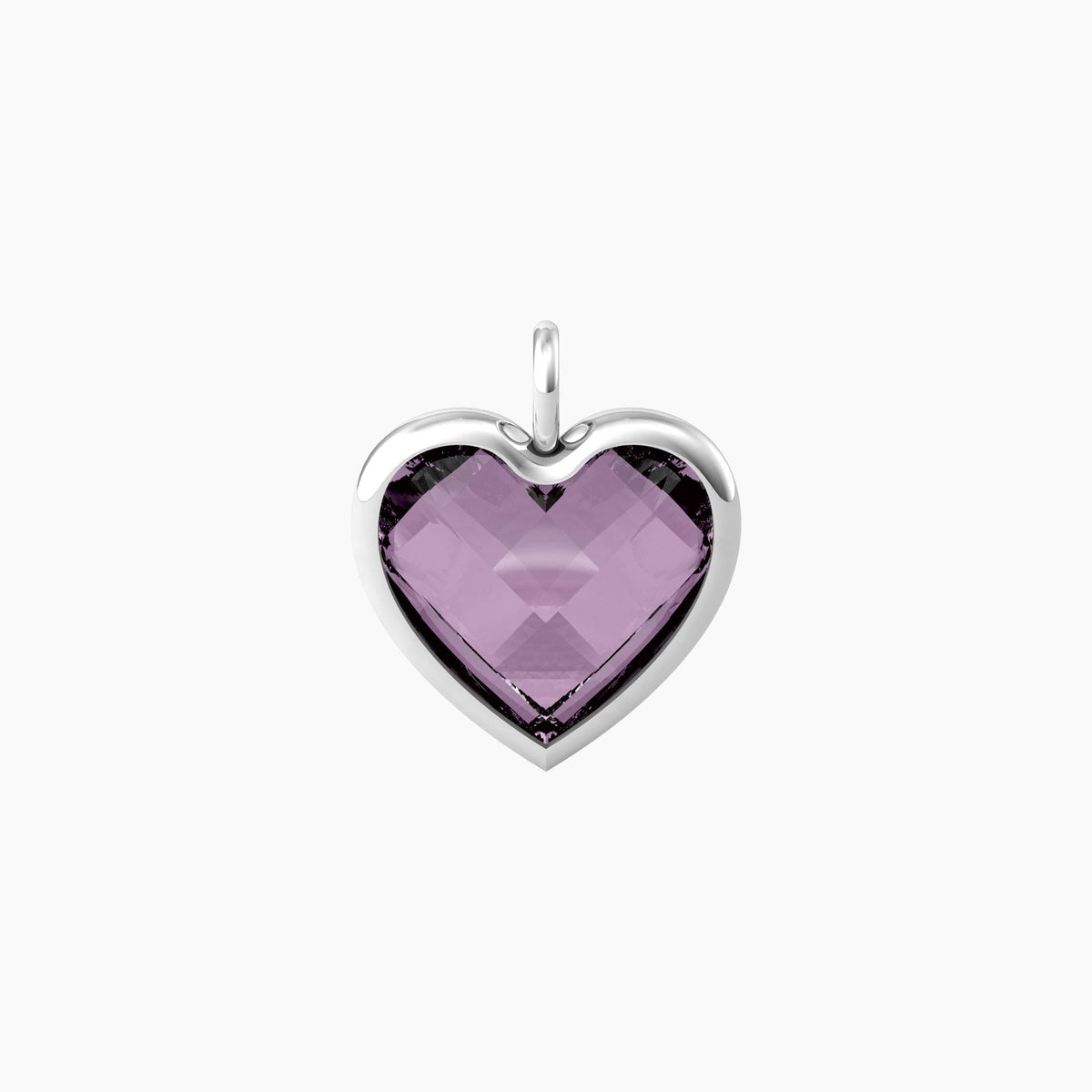 Ciondolo grande a cuore in glass viola ENERGIA | VITA - Gioielleria Fondente