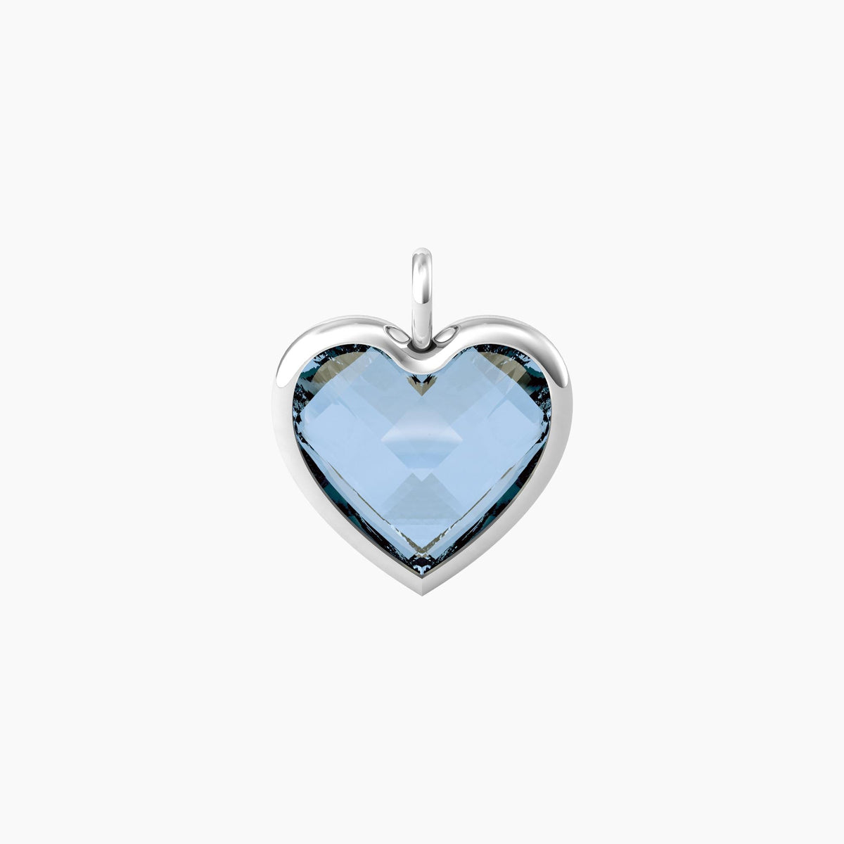 Ciondolo grande a cuore in glass azzurro ENERGIA | VITA - Gioielleria Fondente