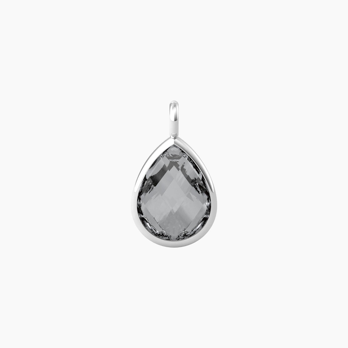 Ciondolo taglio goccia in glass grigio ENERGIA | VITA - Gioielleria Fondente