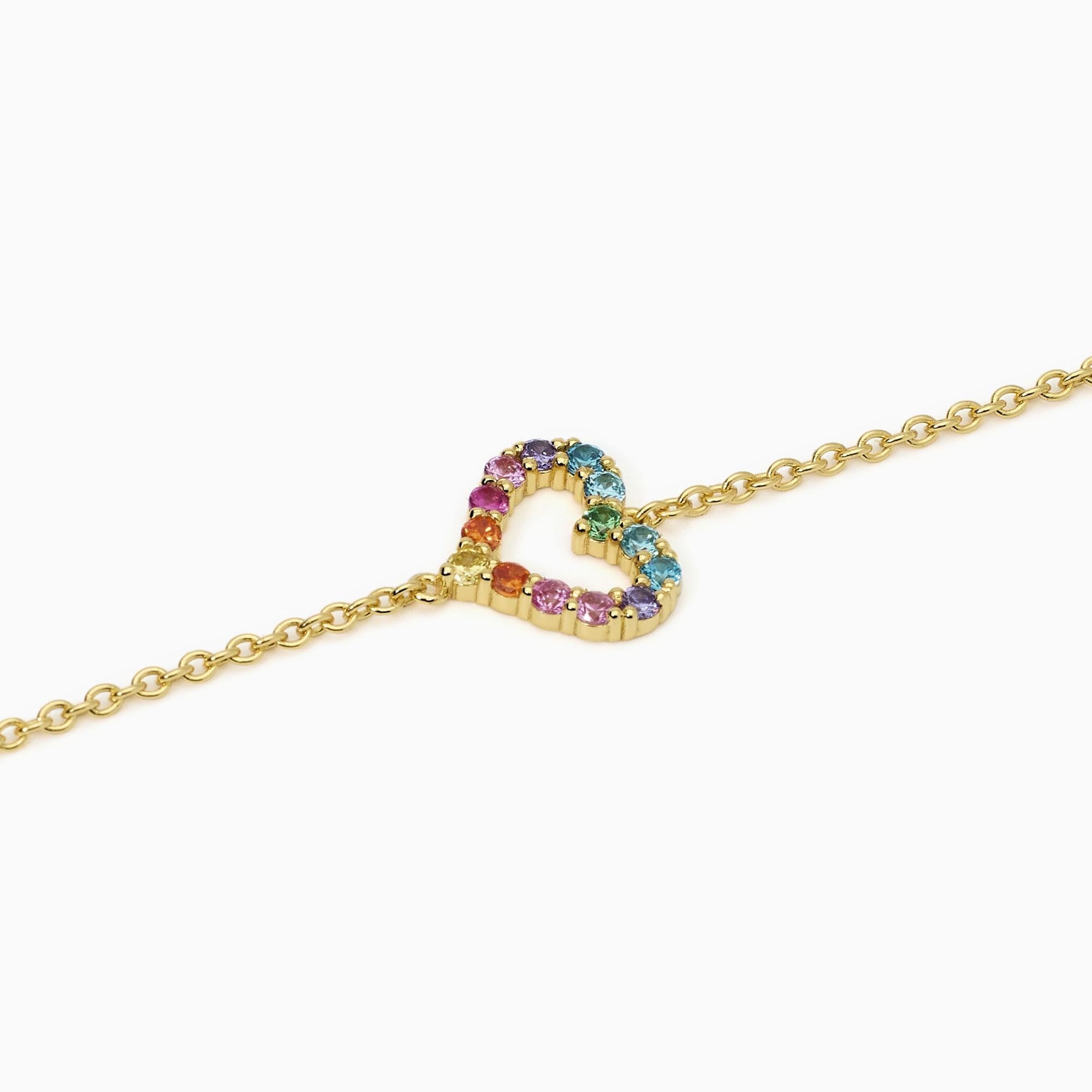 Bracciale donna in argento placcato oro con cuore HAPPY LOVE - Gioielleria Fondente