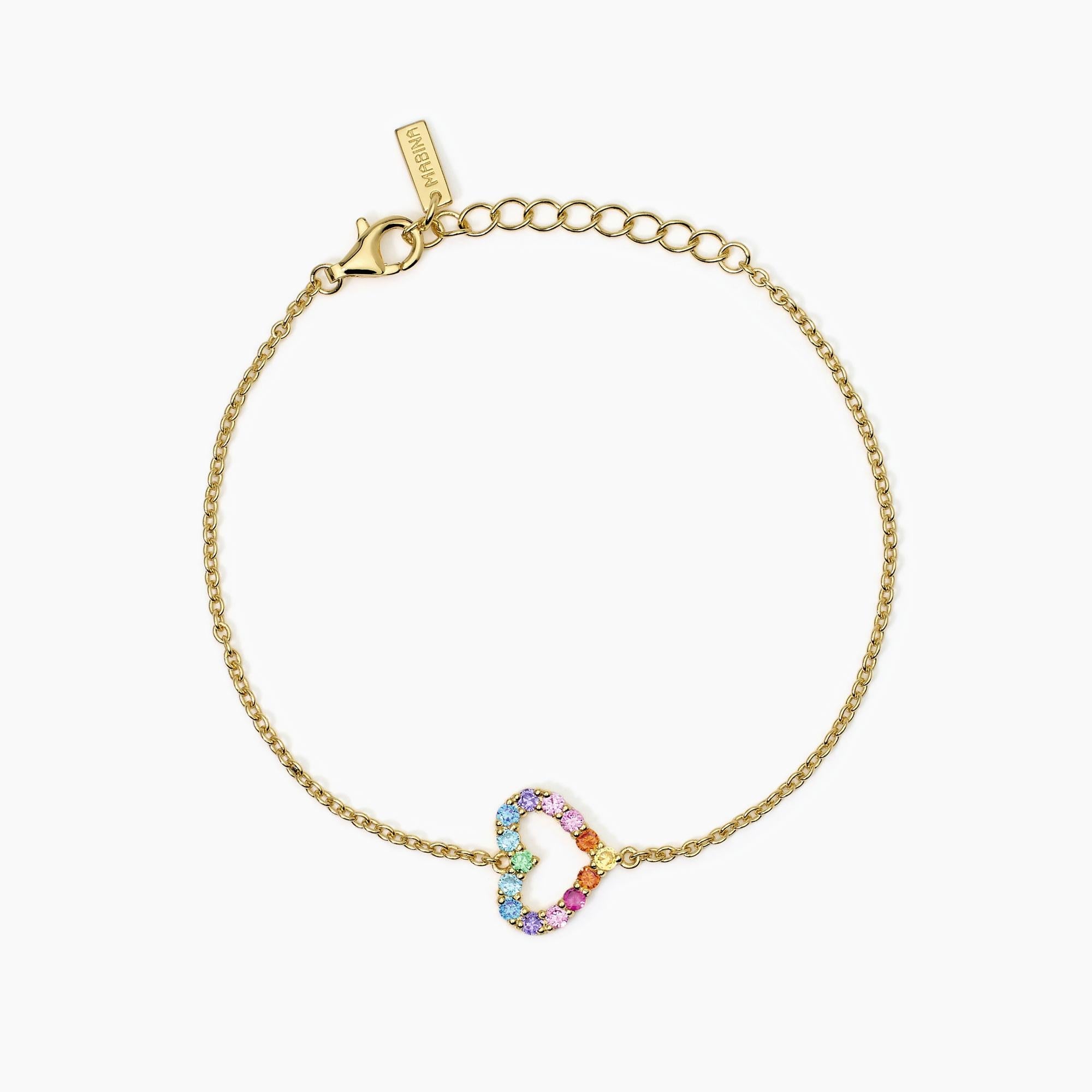 Bracciale donna in argento placcato oro con cuore HAPPY LOVE - Gioielleria Fondente