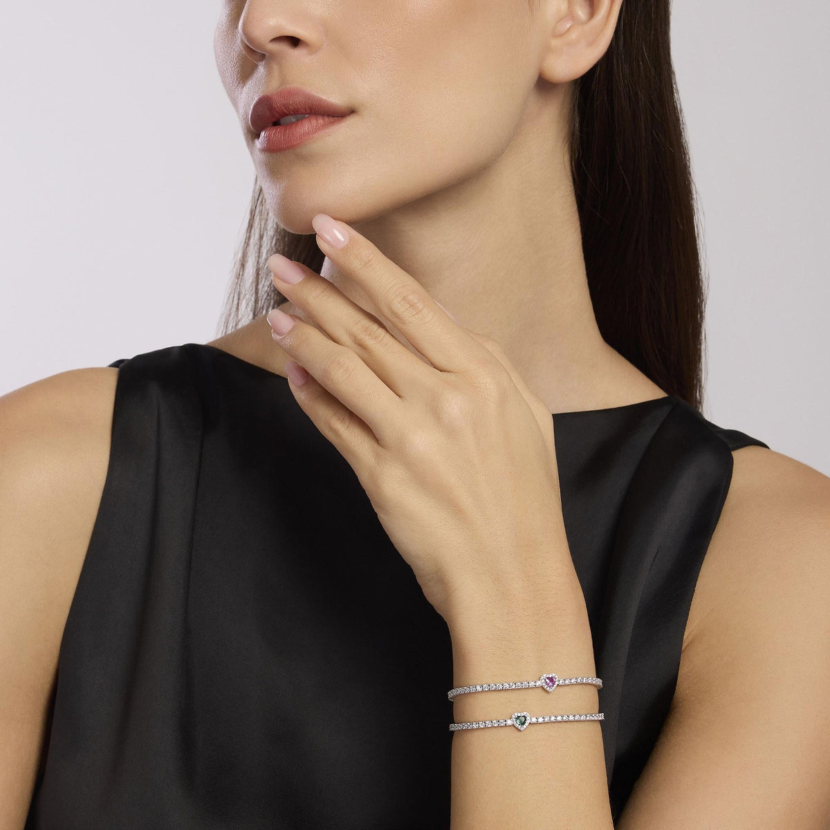 Bracciale tennis donna con tormalina sintetica LOVE AFFAIR - Gioielleria Fondente