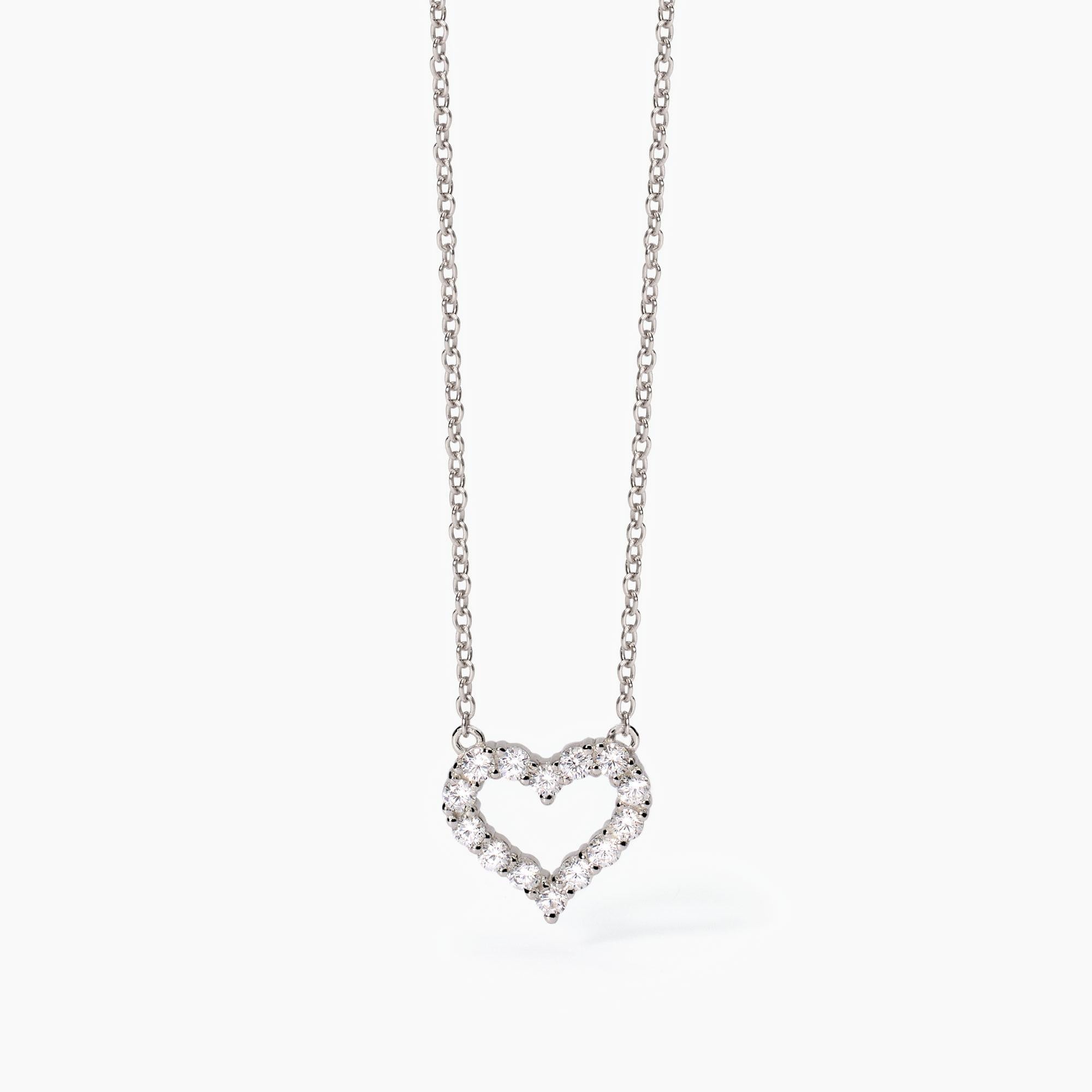 Girocollo in argento con cuore e zirconi HAPPY LOVE - Gioielleria Fondente