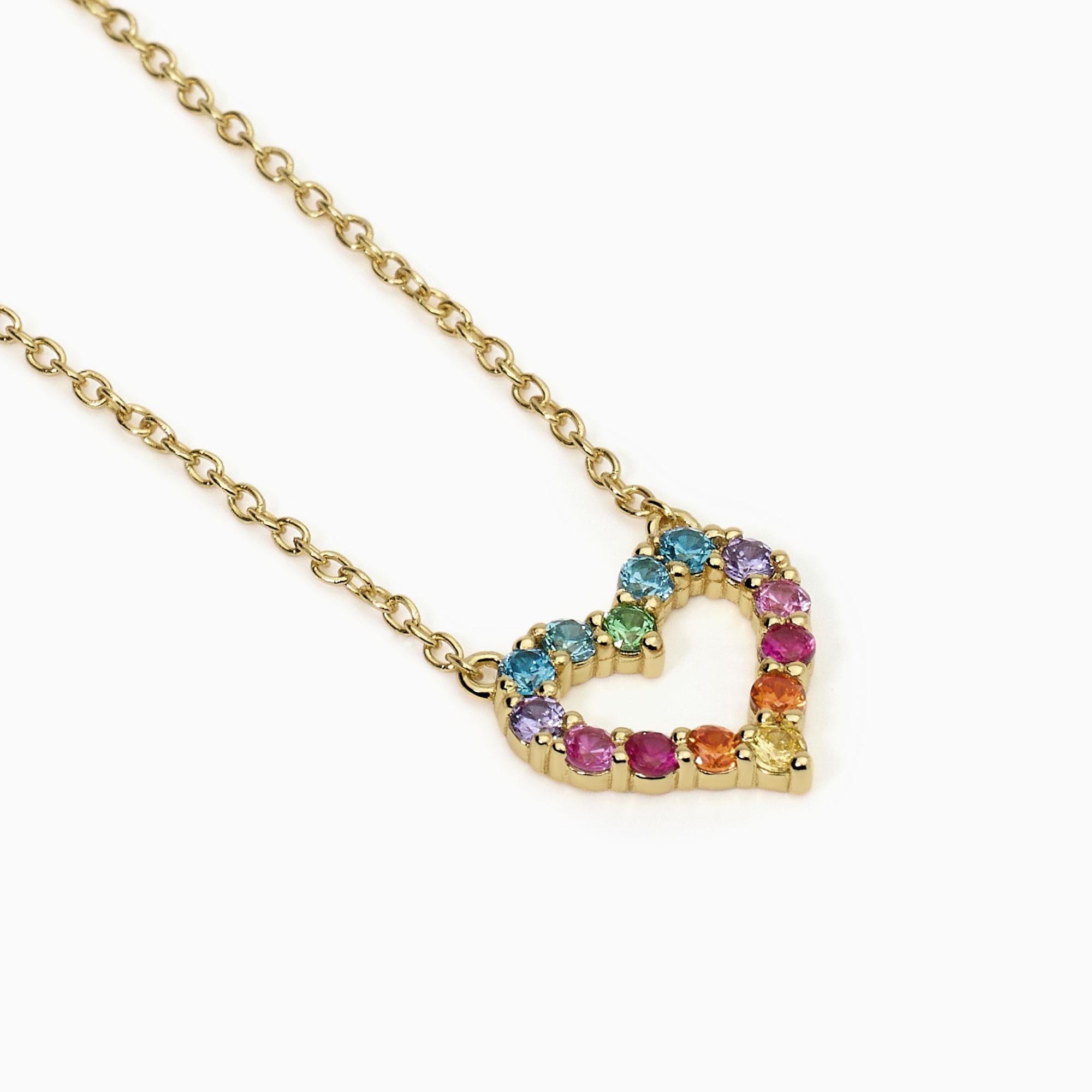 Girocollo in argento placcato oro con cuore HAPPY LOVE - Gioielleria Fondente