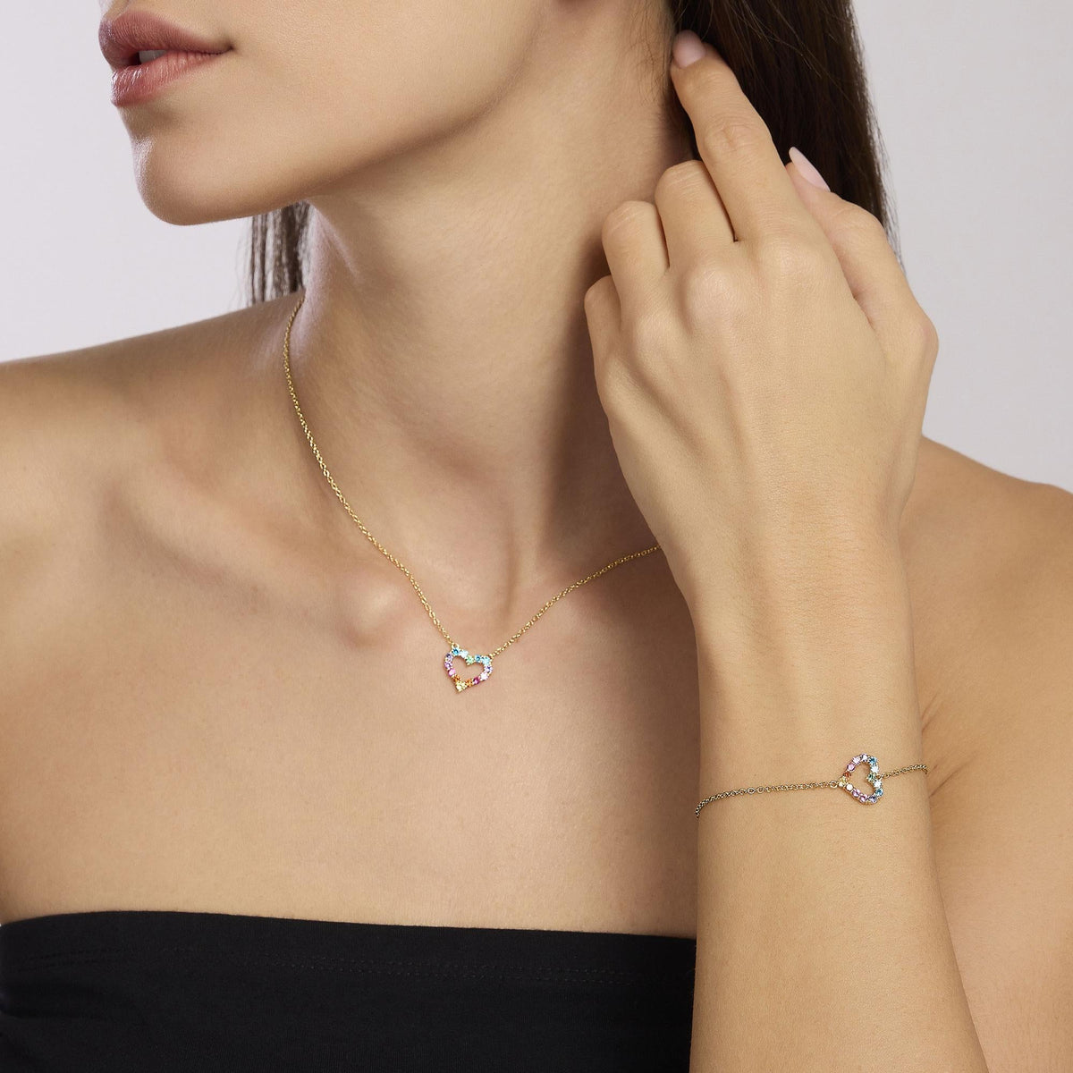 Girocollo in argento placcato oro con cuore HAPPY LOVE - Gioielleria Fondente