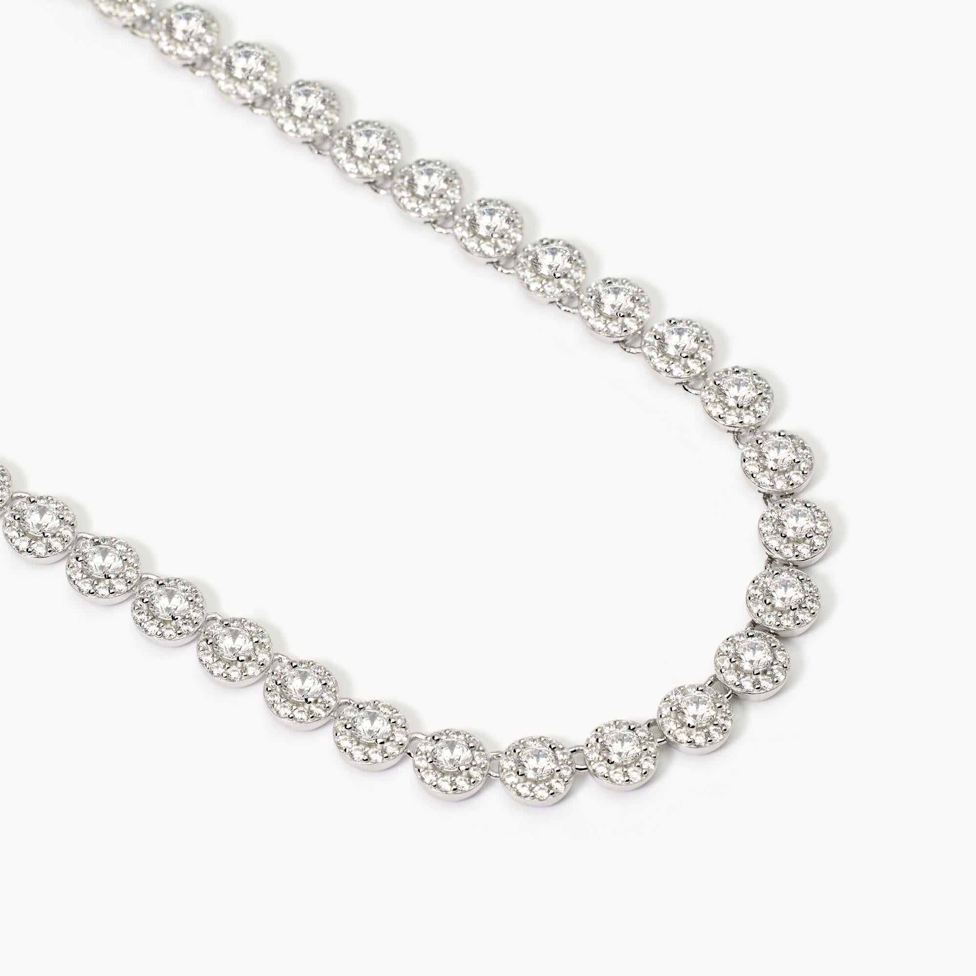Girocollo tennis in argento con zirconi MILANESIENNE - Gioielleria Fondente