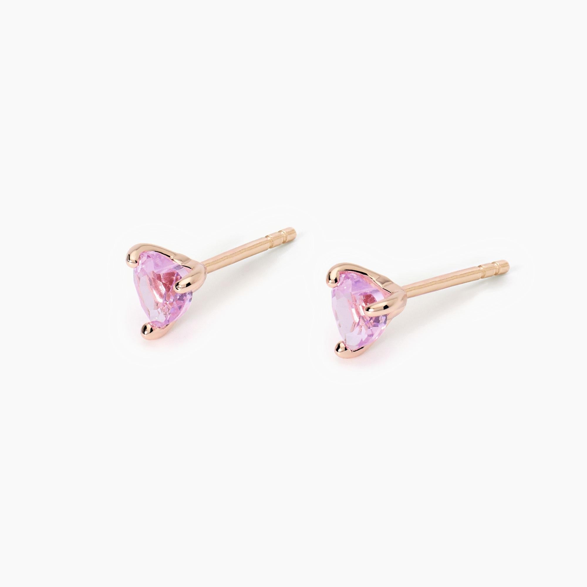 Orecchini in argento placcato oro rosa con tormalina sintetica ROUGE - Gioielleria Fondente