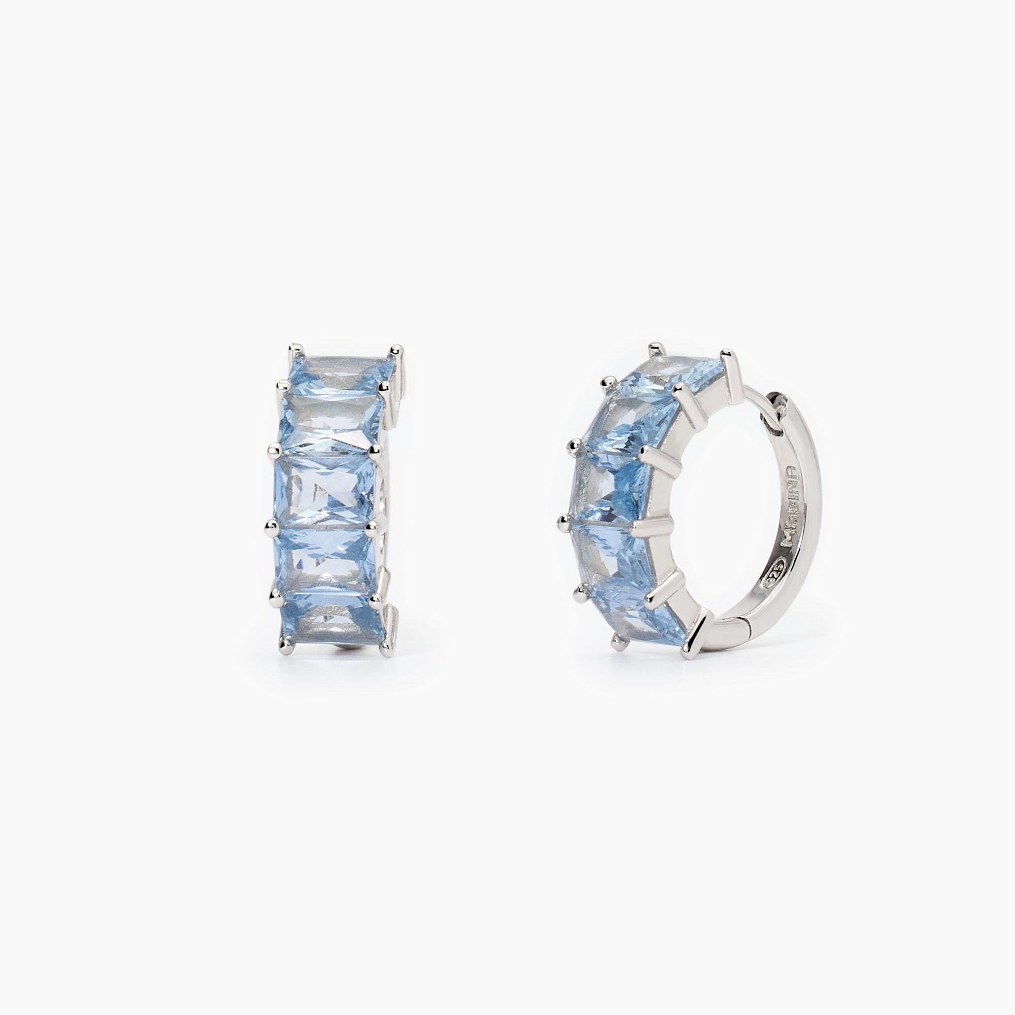 Orecchini in argento con acquamarina sintetica VALENTINA