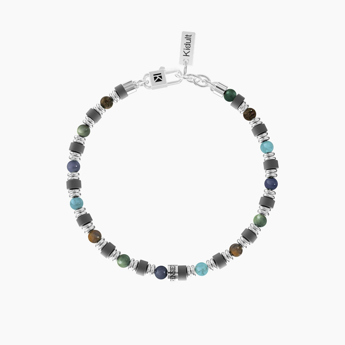 Bracciale uomo regolabile con pietre VIVI SENZA PENSIERI